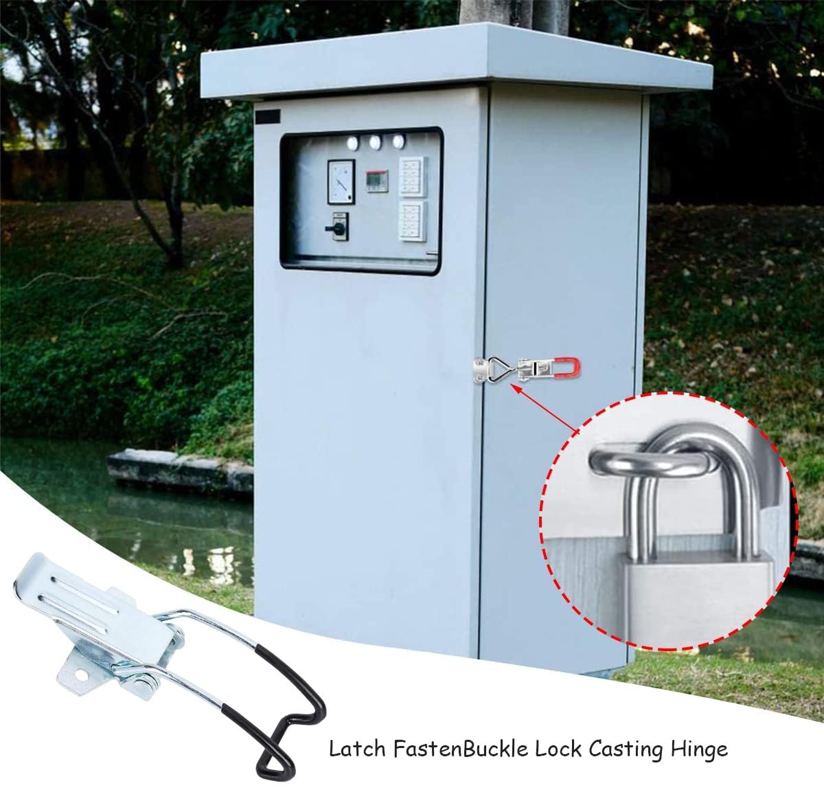 Malemollygebide 2Pcs Stainless Steel Latch Fasten Buckle Lock Casting Hinge Curved Industrial Vacuum Cleaner