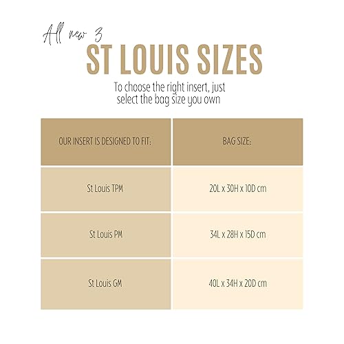 Miniatura 3 de Bag Organizer for St louis PM Bag Organizer St Louis GM Tote Bag Insert Handmade 3mm Premium Felt Snug Sturdy Silver Zipper (For St Louis PM, Beige)