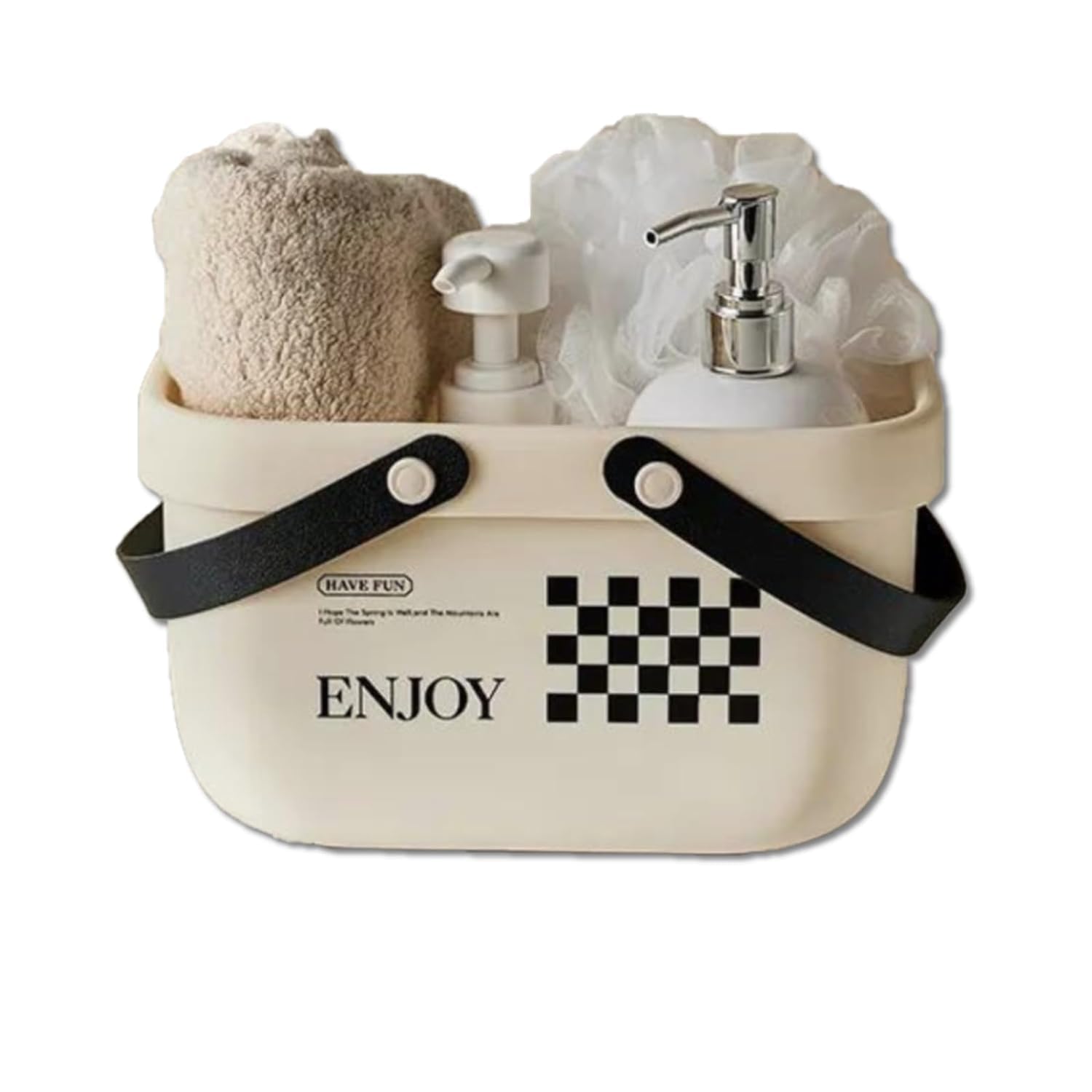 TORIOX Plastic Shopping Organizer Basket With Handles, Shower Caddy Tote Portable Storage Bins For Bathroom, Kitchen, Closet,Multicolor