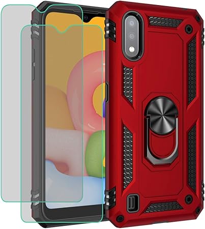 Capa para Galaxy A01 da Rebex, capa para Samsung A01, anel giratório de  metal resistente, resistente