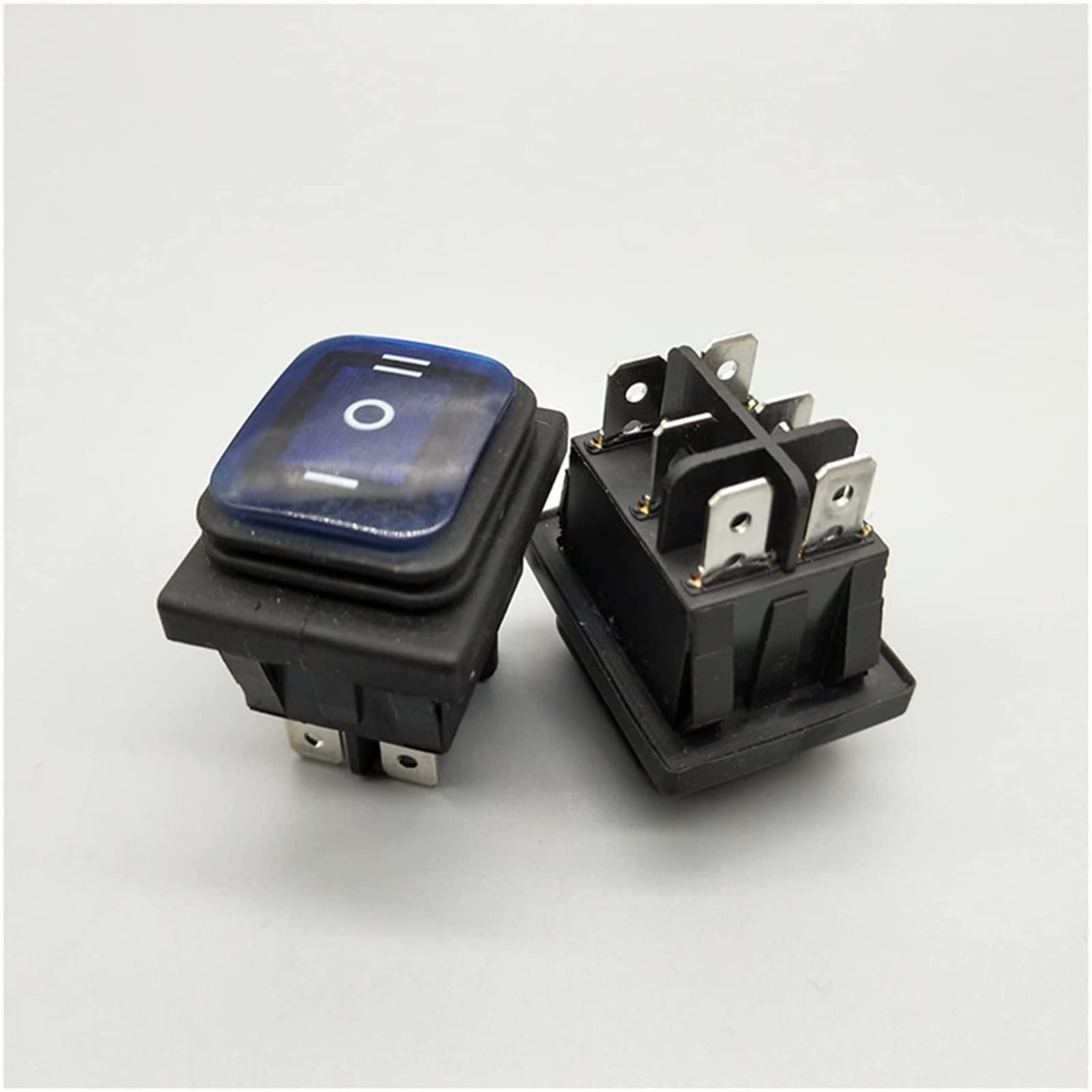 Interrupteur à bascule étanche KCD4-203 DPDT 6 broches 250VAC voyant LED bleu