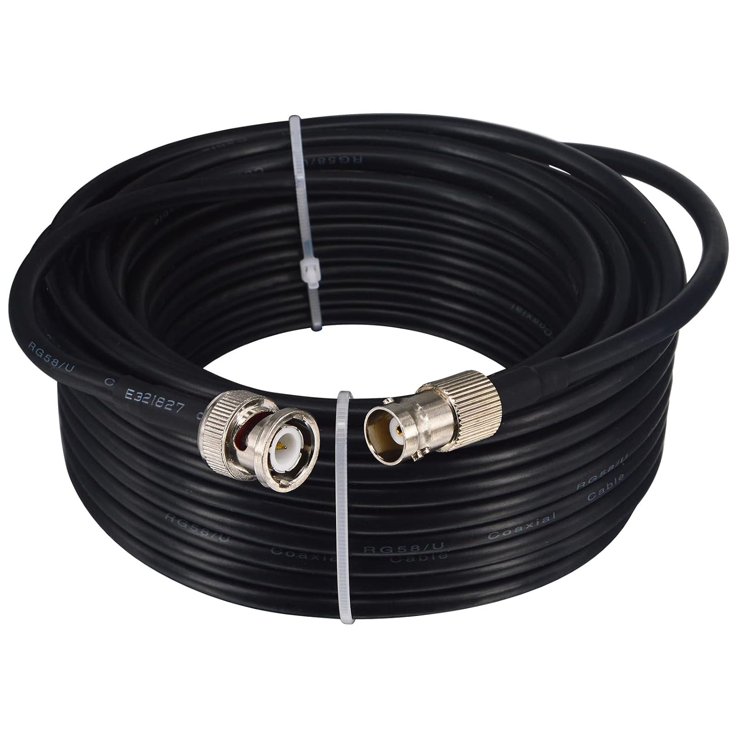 BNC Male to BNC Female Cable 49.2Ft/15M RG58/U BNC Extension Cable Low Loss 50 ohm BNC Male to Female HD Video Coax Jumper for CB Radio VHF UHF Ham Radio CCTV SDI Lead