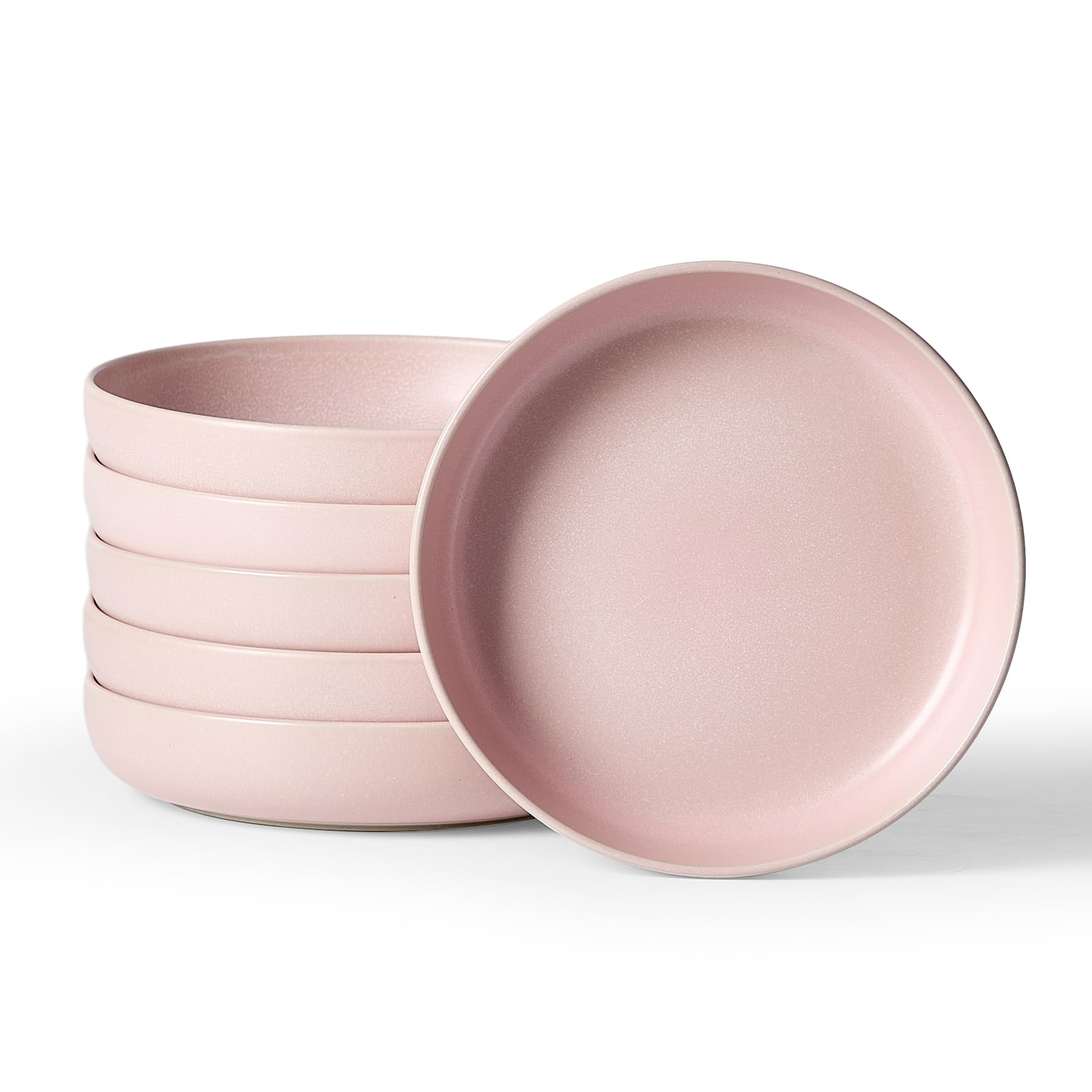 Photo 1 of famiware Milkyway 33 oz Pasta Bowls Set of 6, Light Pink