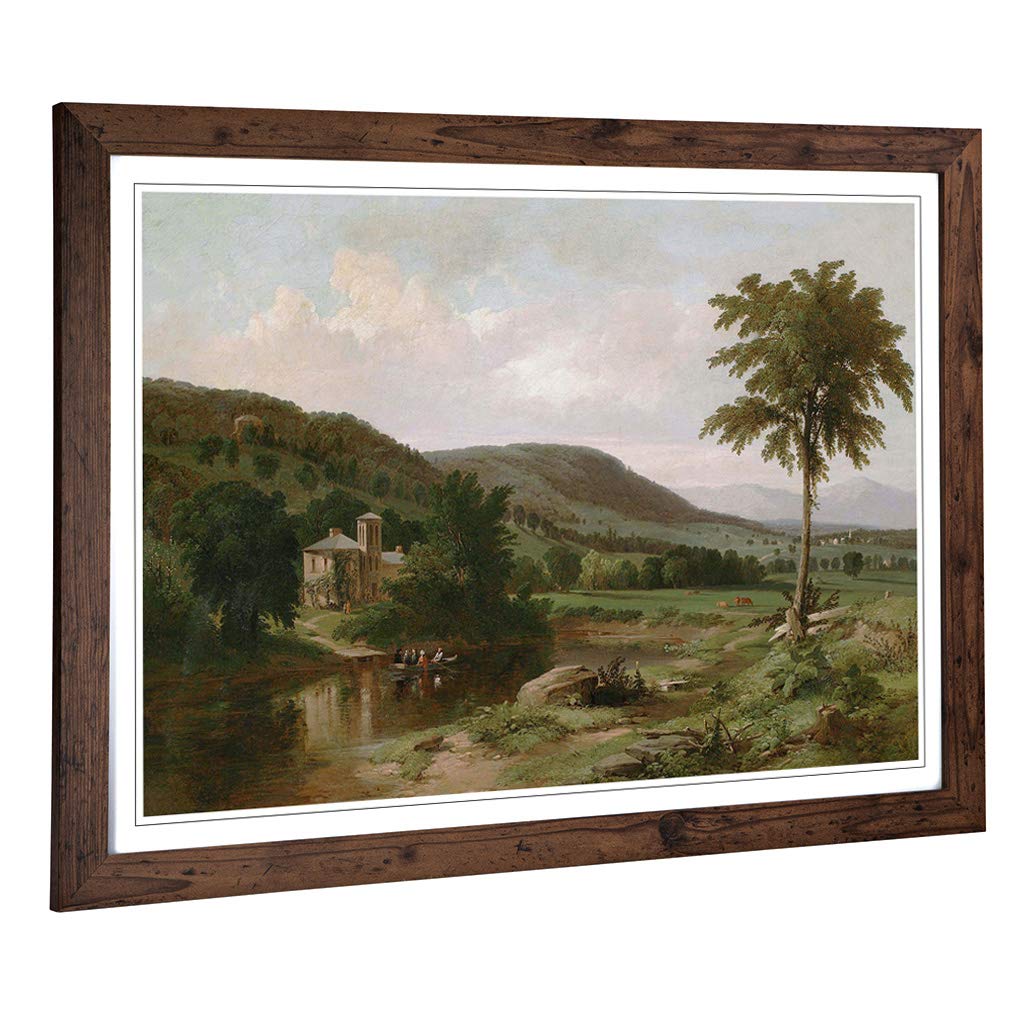 Big Box Art Framed Print of Thomas Cole Summer Idyll Design | Wall Art Picture | Home Decor for Kitchen, Living, Dining Room, Bedroom, Hallway, Office, Walnut, A2 / 24.5x18 Inch / 62x45cm