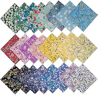 8" x 8" 25 PCS 100% Cotton Fabric Bundles for Quilting Sewing DIY & Quilt Beginners, Quilting Fabric Squares