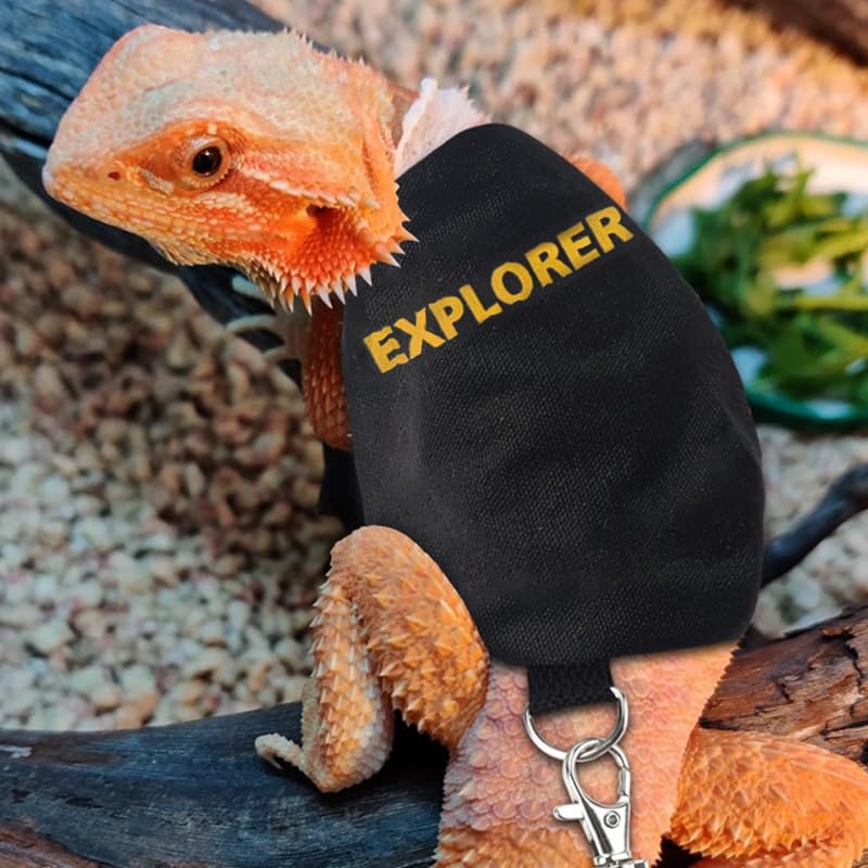 CQJ Bearded Dragon Leash and Harness Set, Adjustable Lizard Reptile Leash for Small Pets - Outdoor Safety Walking (Explorer Character) - Image 4