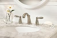 Vista 2 de Moen Brantford Brushed Nickel Two-Handle Widespread Bathroom Sink Faucet Trim Kit, Traditional Bathroom Faucet for Three Hole Bath Sinks