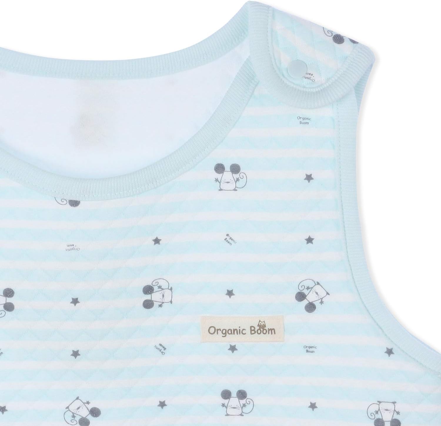 100% Organic Cotton Mouse Baby Sleeping Quilted Jacquard Vest Soft Wearable Blanket
