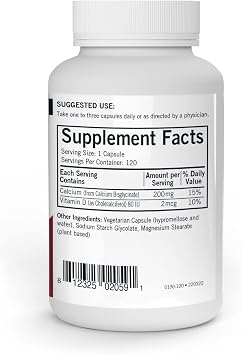 Kirkman's purest Calcium 200 mg - Hypoallergenic 120 Vegetarian Capsules | Gluten and Casein Free | Tested for More Than 950 Environmental contaminants