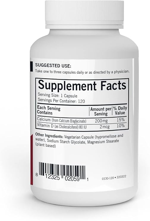 Kirkman's purest Calcium 200 mg - Hypoallergenic 120 Vegetarian Capsules | Gluten and Casein Free | Tested for More Than 950 Environmental contaminants