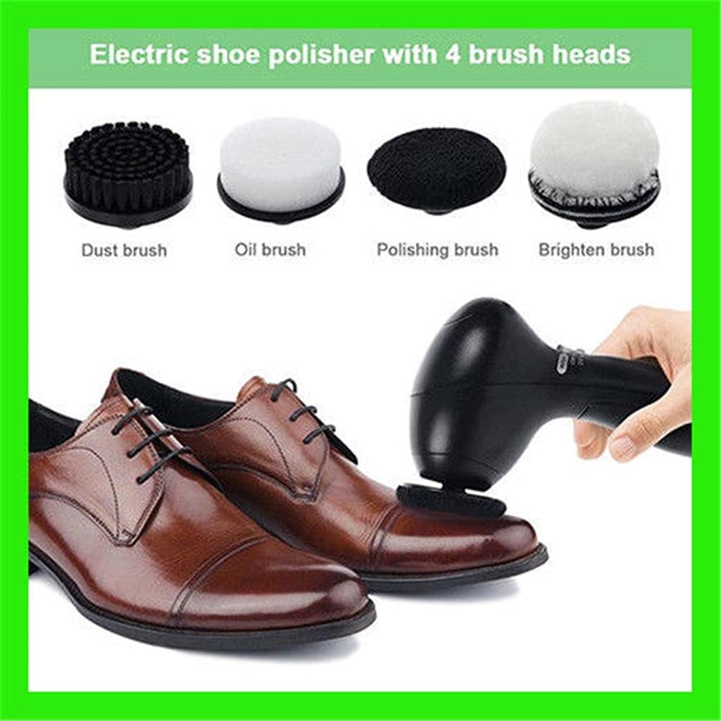 Electric Shoes Polisher Handheld Cleaning Machine Leather Shine Brush Kit for Bags Clothes