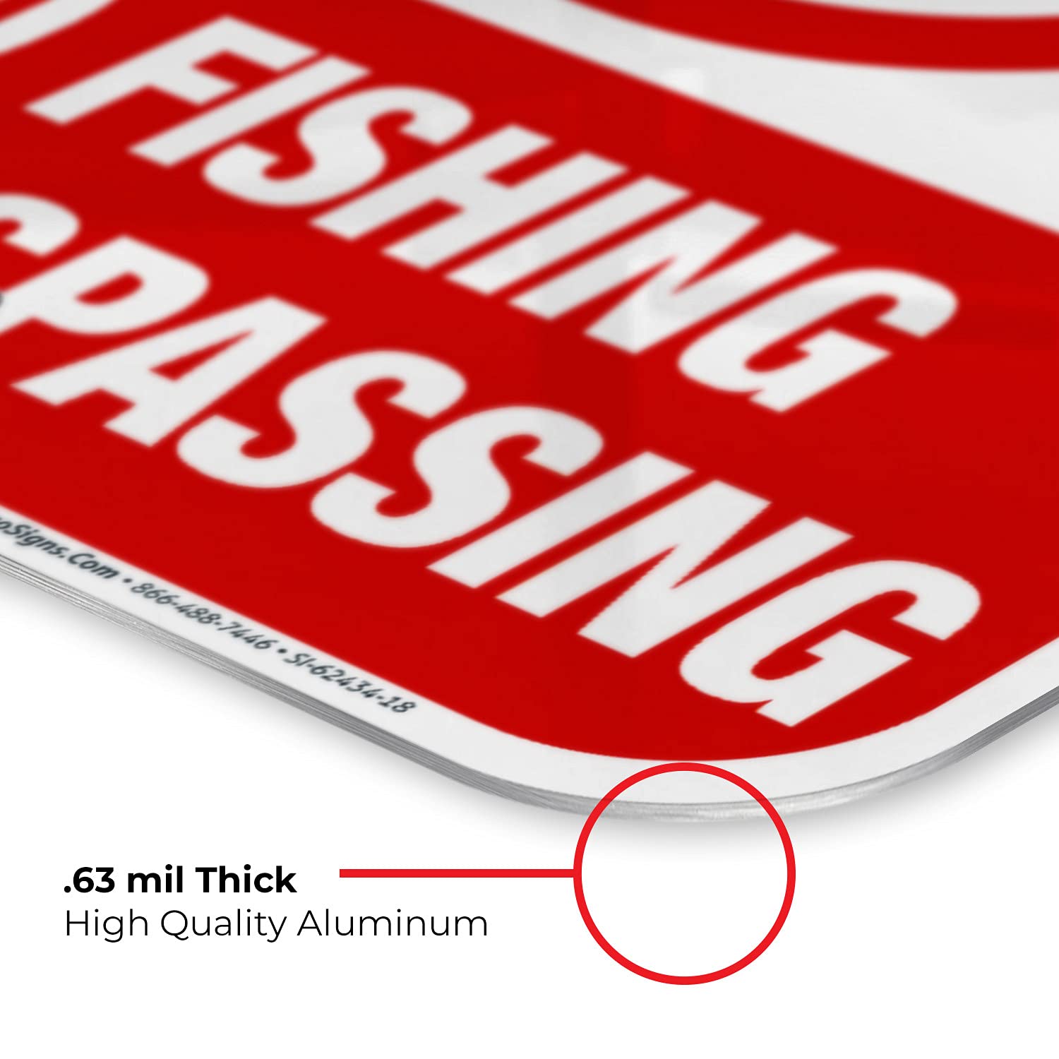 Private Property No Trespassing No Fishing Sign, 12x18 Inches, Rust Free .063 Aluminum, Fade Resistant, Made in USA