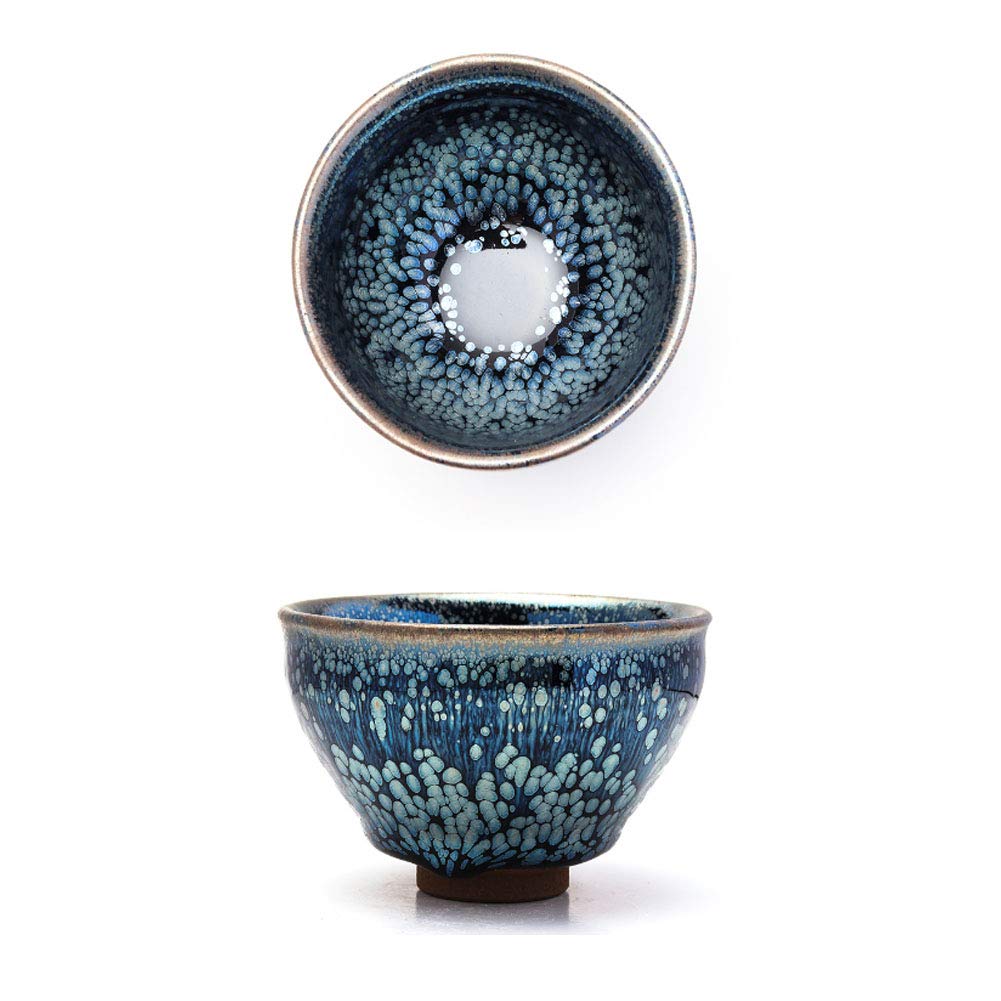 TONGTONG Tazza Da Tè JianZhan Yaobian Tenmuku | Fatta A Mano In Ceramica | 100 Ml | Colori Cangianti | Oggetto Da Collezione Unico