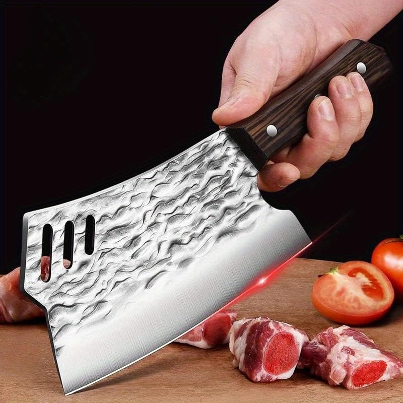 Meat Cleaver Knife, 7.28 Inch High Hardness Forged Chopping Bone Knife Stainless Steel Chopping Vegetables And Meat Dual-purpose Knives