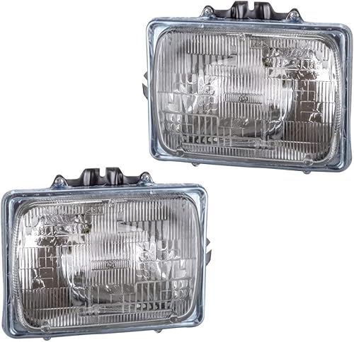 KarParts360 Para Ford E-350 Econoline 1992-2000 Conjunto de faros delanteros para lado del conductor y del pasajero Par FO2500126 FO2501126 F3UZ