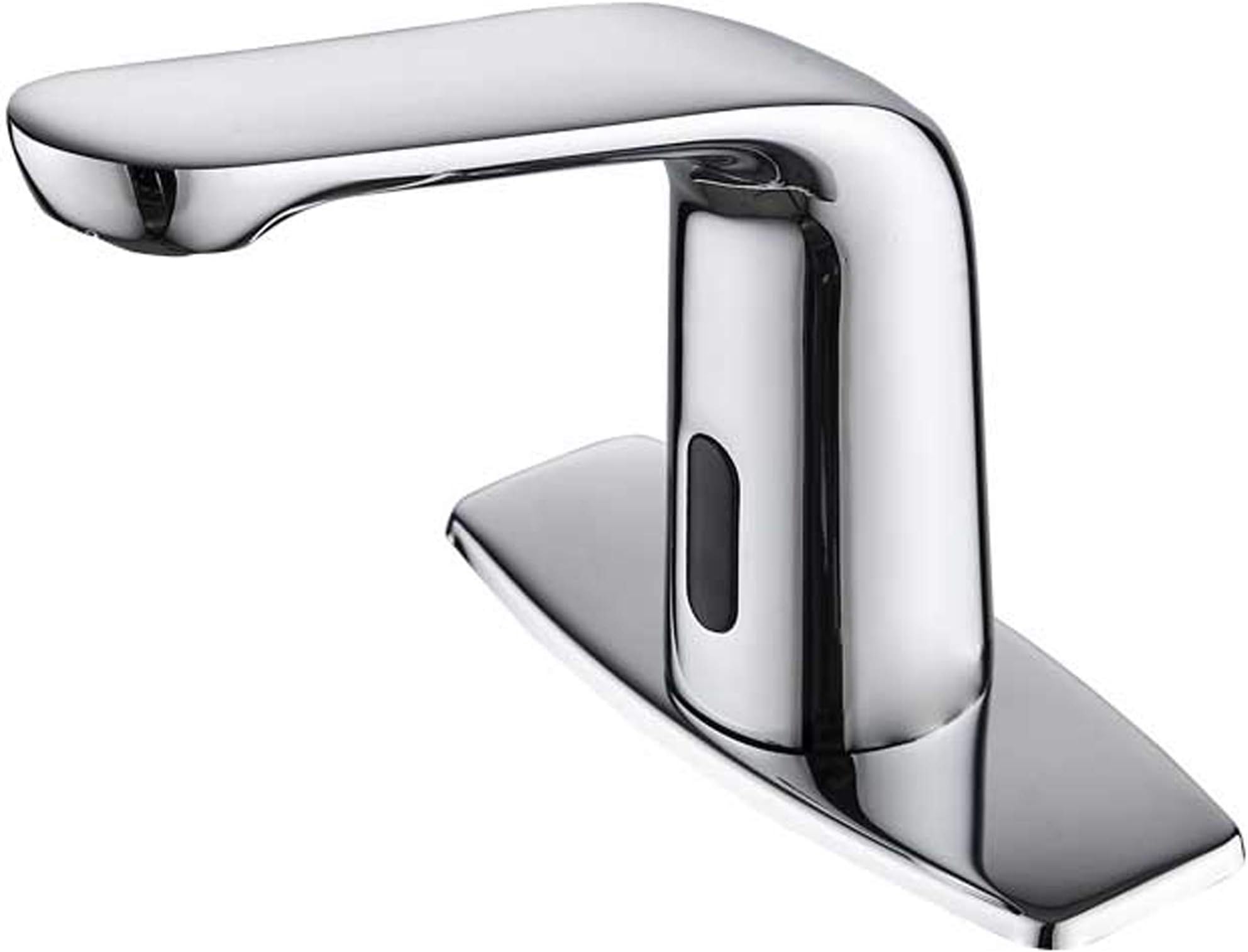 Luxice Automatic Touchless Bathroom Sink Faucet Hot & Cold Mixer Cover Plate Included Sensor Faucet,Chrome Finished