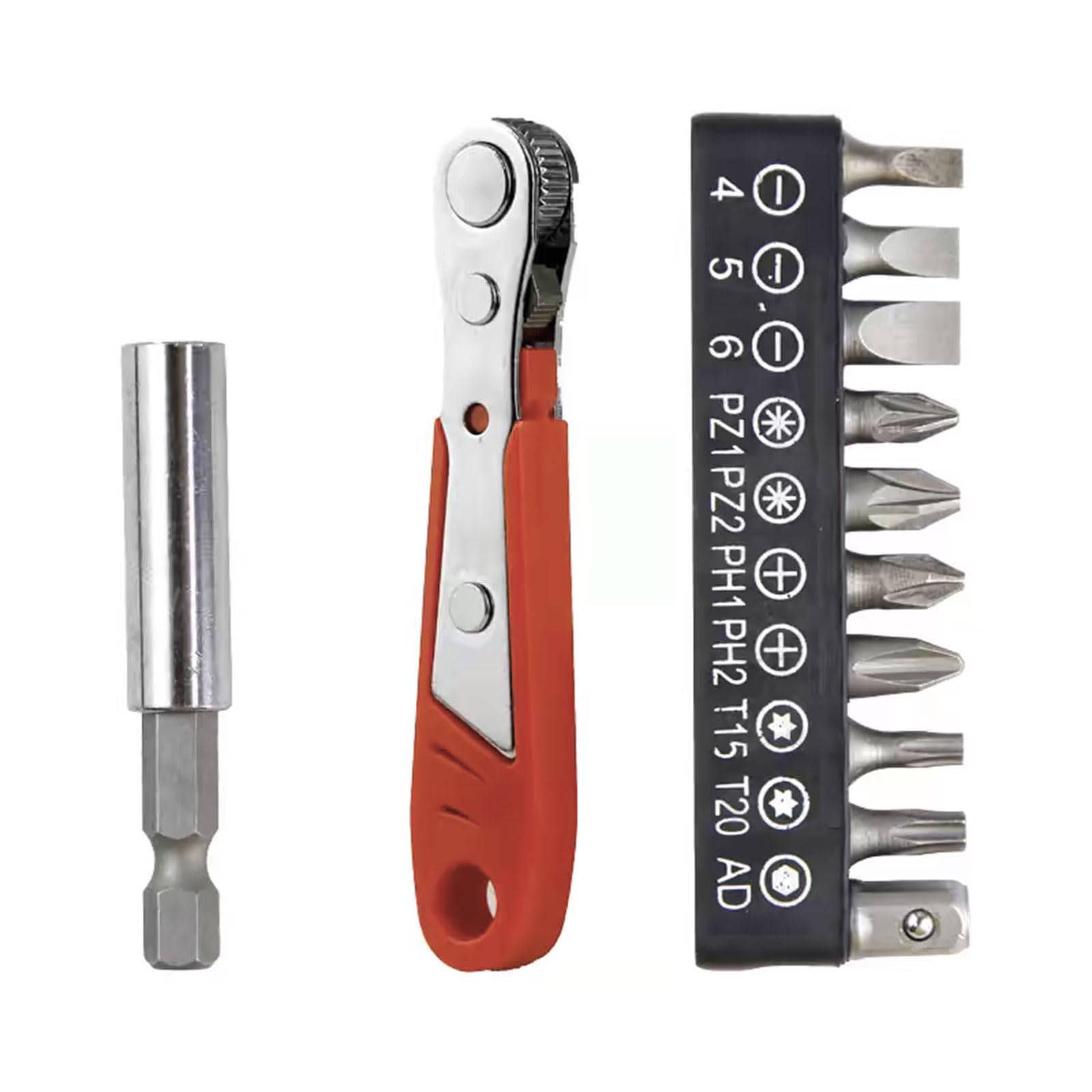 Buxuaaaa Right Angles Ratchets Wrench Screwdriver Socket Nut Set Screw Driver Bit 1 / 4Inch Hexagonal Handle Drives Slot Hand Tool Ergonomic Handle Screwdriver