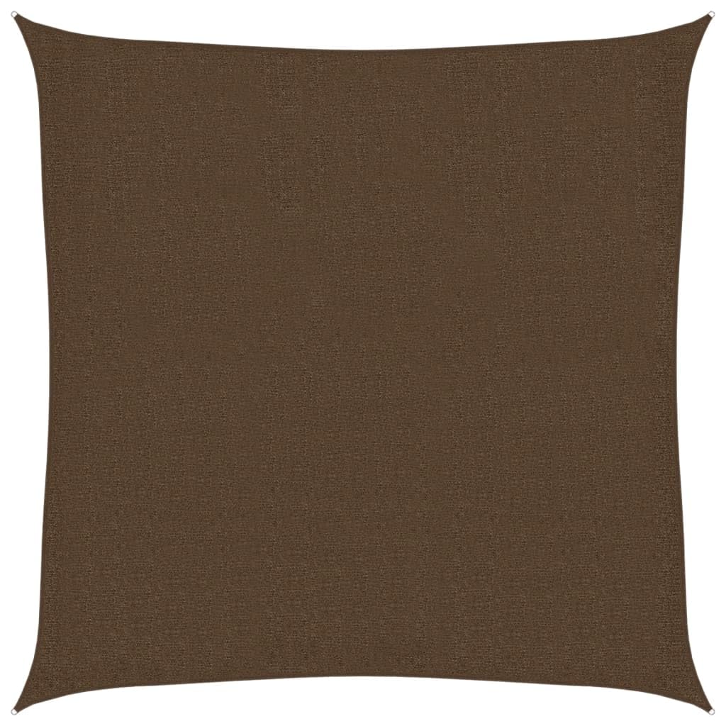 Voile d'ombrage marron 2,5x2,5m en PEHD 160g/m² avec attaches inox