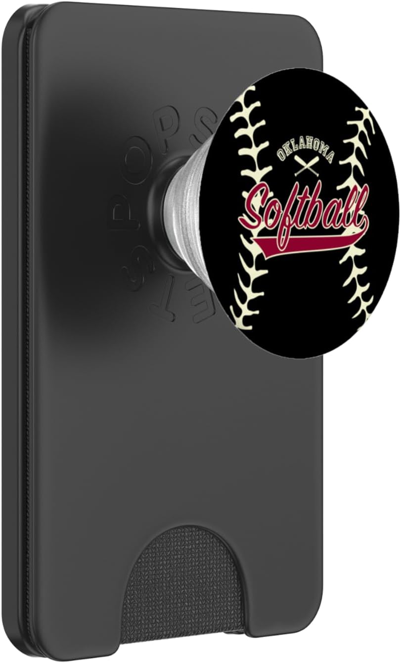 Oklahoma Softball Script PopSockets PopWallet for MagSafe