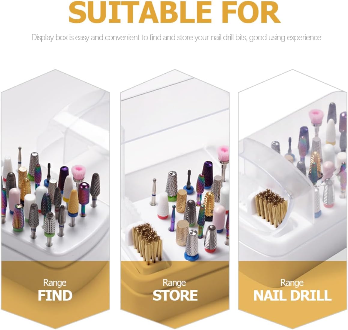 5pcs Grinding Head Cleaning Box Manicure Supplies Manicure Tools Professional Cleaning Products Nail Art polishing Head Organizer Nail Drills for Acrylic Nails Professional Plastic