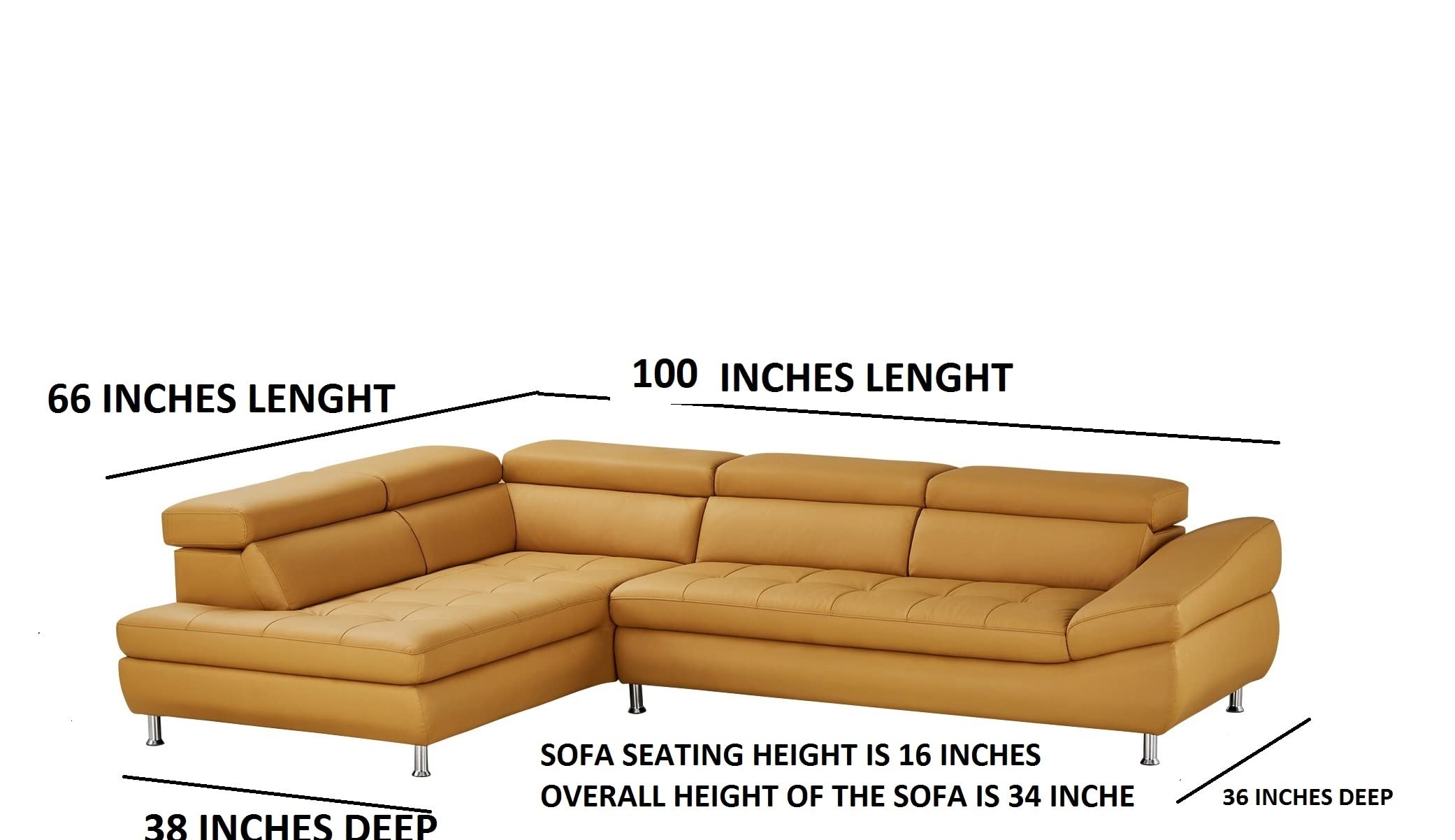 INLENDISH Fireferry lshape 5 Seater Leatherette Sofa Set (RHS) | Comfortable Living Room | Luxurious Sofa - (Light Brown) 4