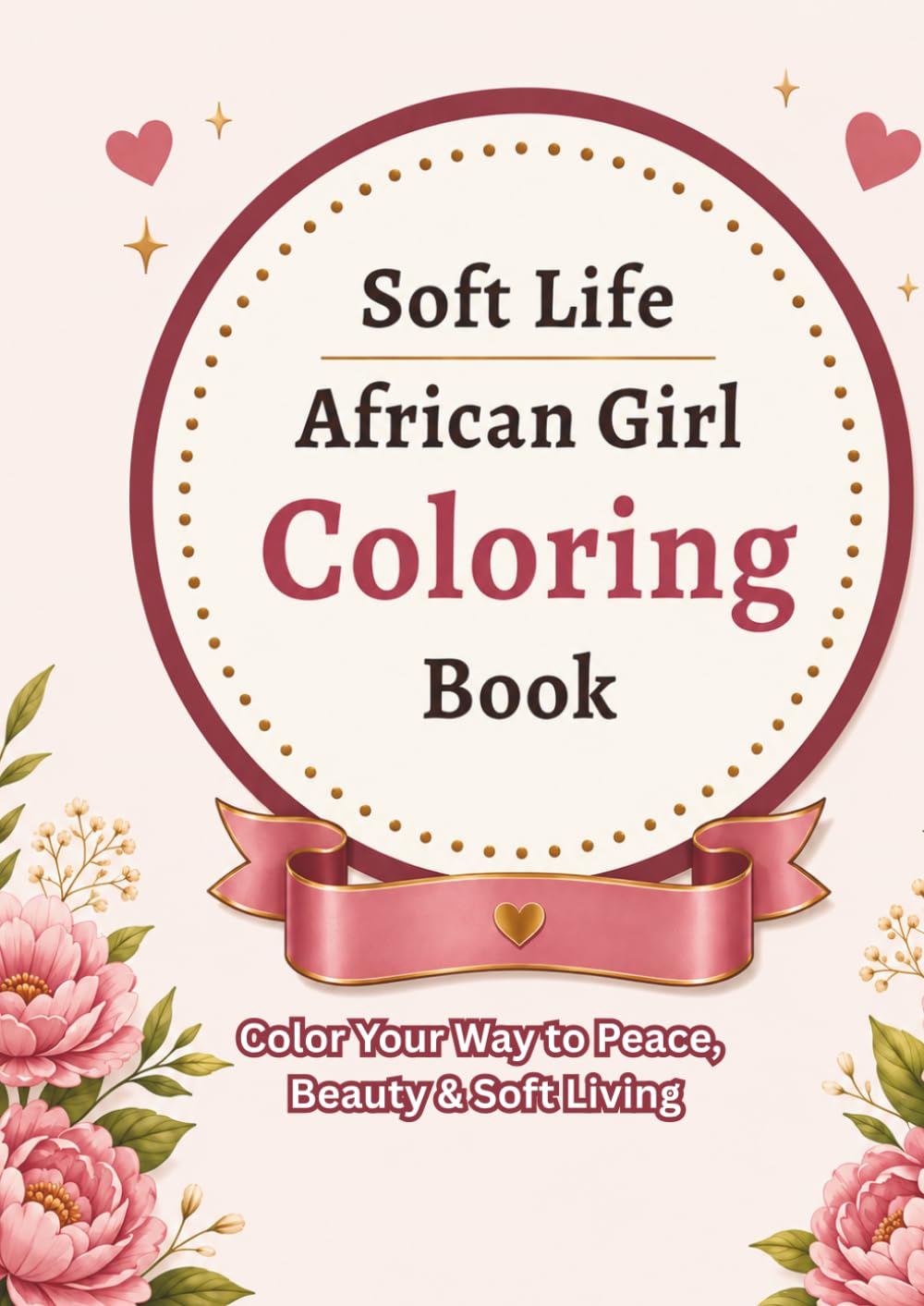 Soft Life African Girl: Cozy & Calm Coloring Book