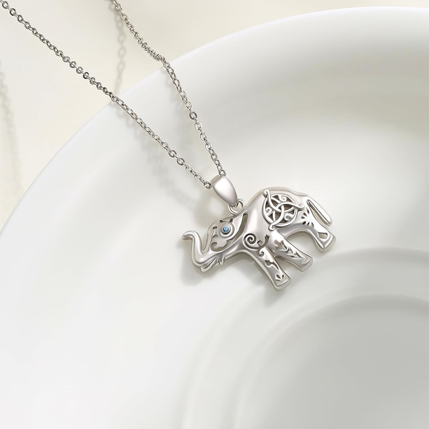 Elephant Necklace for Women, Boho Christian Jewelry with Elephant Charm, Inspirational Faith and Strength Animal Pendant, Elephant Jewelry Gift for Women