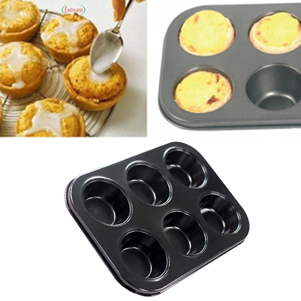 Kosh Popular Combo – Carbon Steel Non-Stick Bread Loaf Pan Tin Tray, 6 Cup Muffin Baking Tray & Cupcake Mould Baking Tray Tin Pan Set for Making The Perfect Cupcake & Bread 1