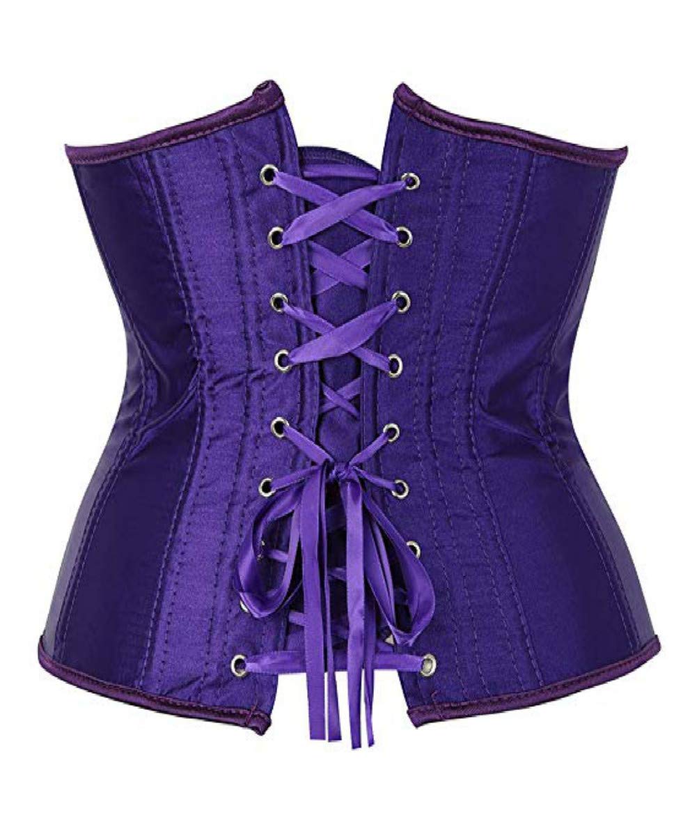 Kelvry Corsetto sottoseno da donna in raso con lacci Plus Size S-6XL