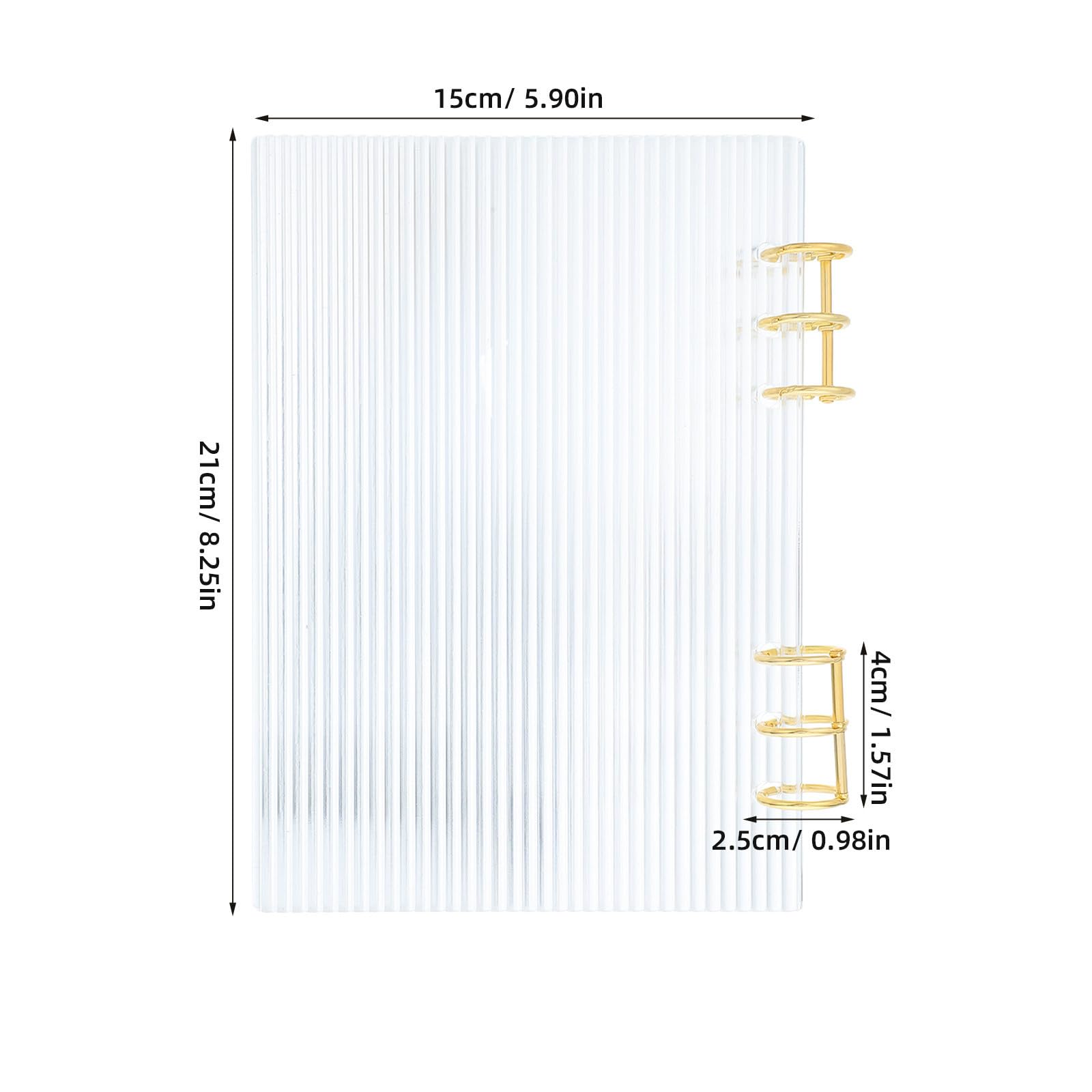 A5 Acryl Ringbuch Umschlag mit Abnehmbarer 6 ring Struktur Nachfüllbar und Schützend Modernes Minimalistisches Design für Büro und Arbeit