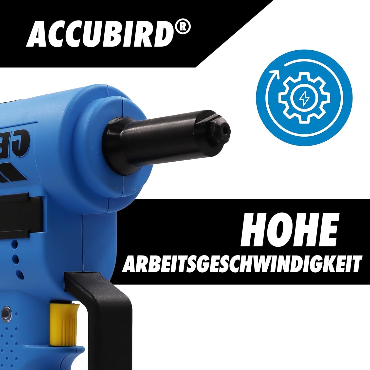 Akku Nietenzange AccuBird | 2.0Ah Akku & Ladegerät im Karton | für Blindnieten bis Ø6mm | Starker Motor mit hoher Setzkraft | Made in Germany
