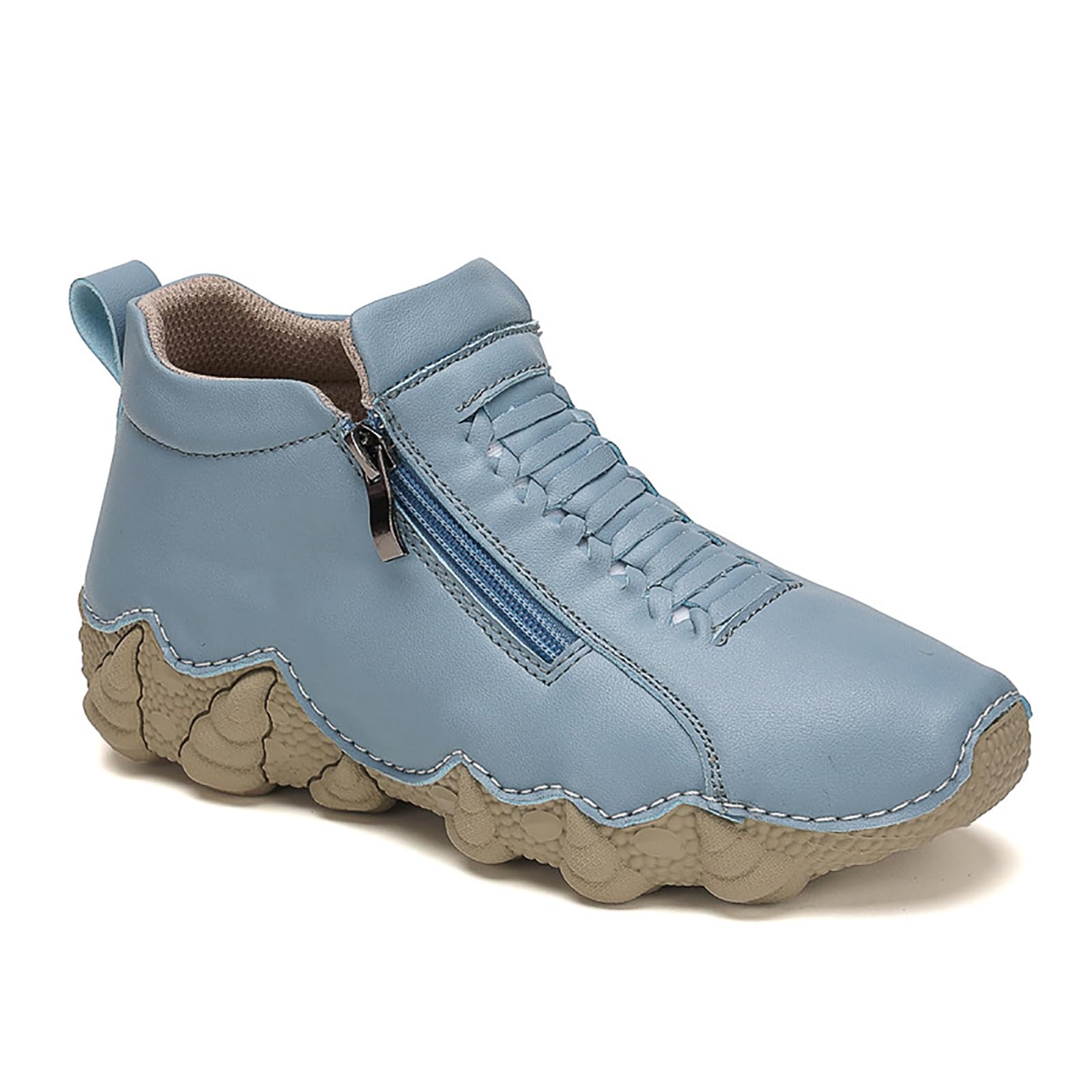 Womens Waterproof Platform Chukka Boots Fashion High Top Non-Slip Breathable Breathable Orthopedic Shoes Outdoor Hiking Walking Casual Sneakers