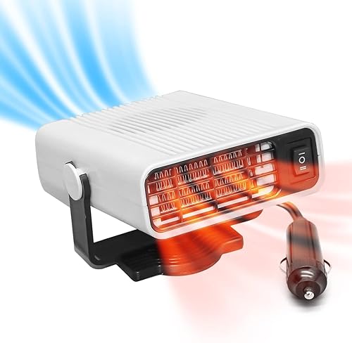 Calentador portátil para automóvil, ventilador de calefacción de aire de invierno de 12 V, portátil de 150 W de calentamiento rápido para parabrisas
