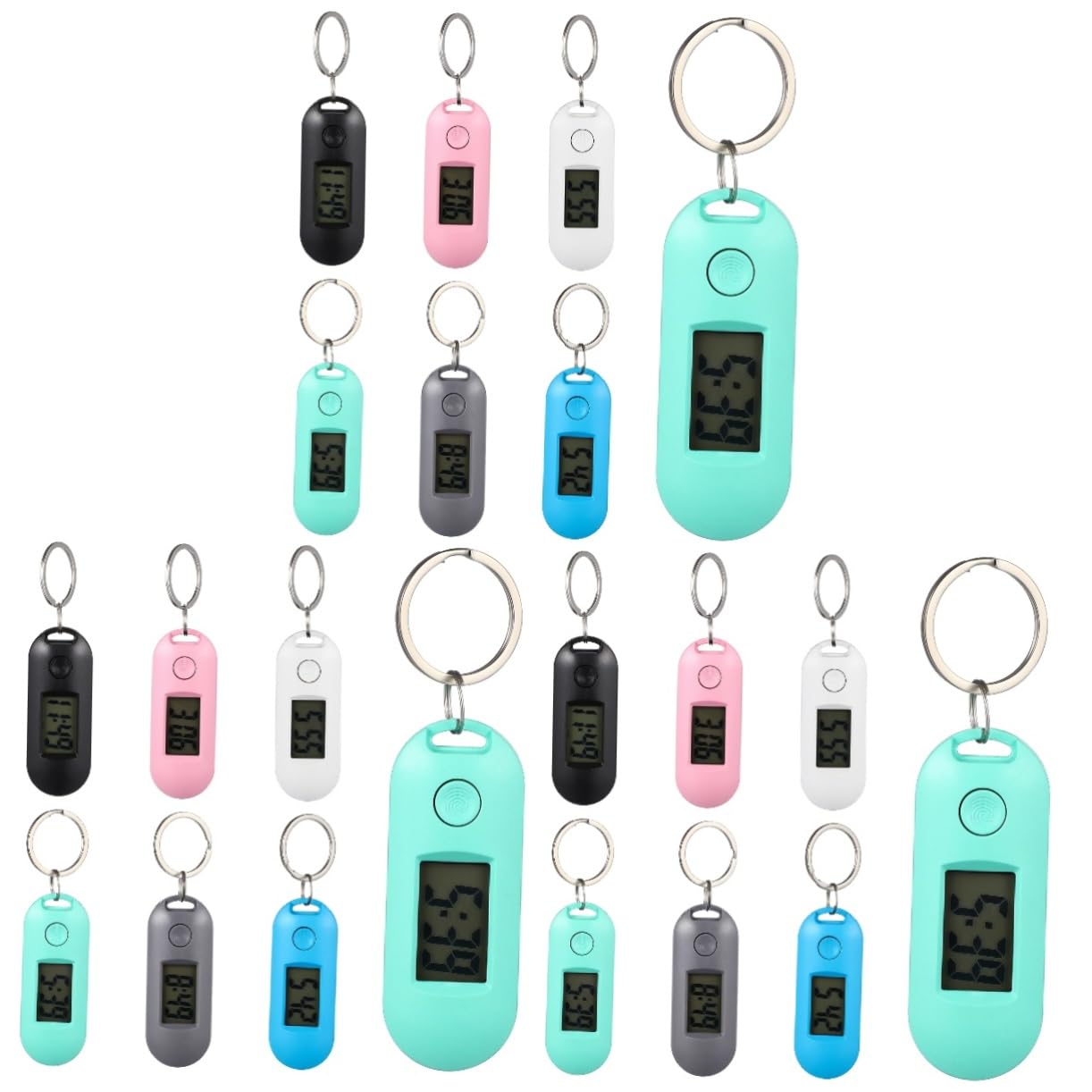 NUOBESTY Relojes Electrónicos De Silenciosos Pack De Relojes Portátiles para Estudiantes Verde Azul Negro Rosa Gris Diseño Compacto Y De Usar para Y Exámenes 6 Piezas X 3