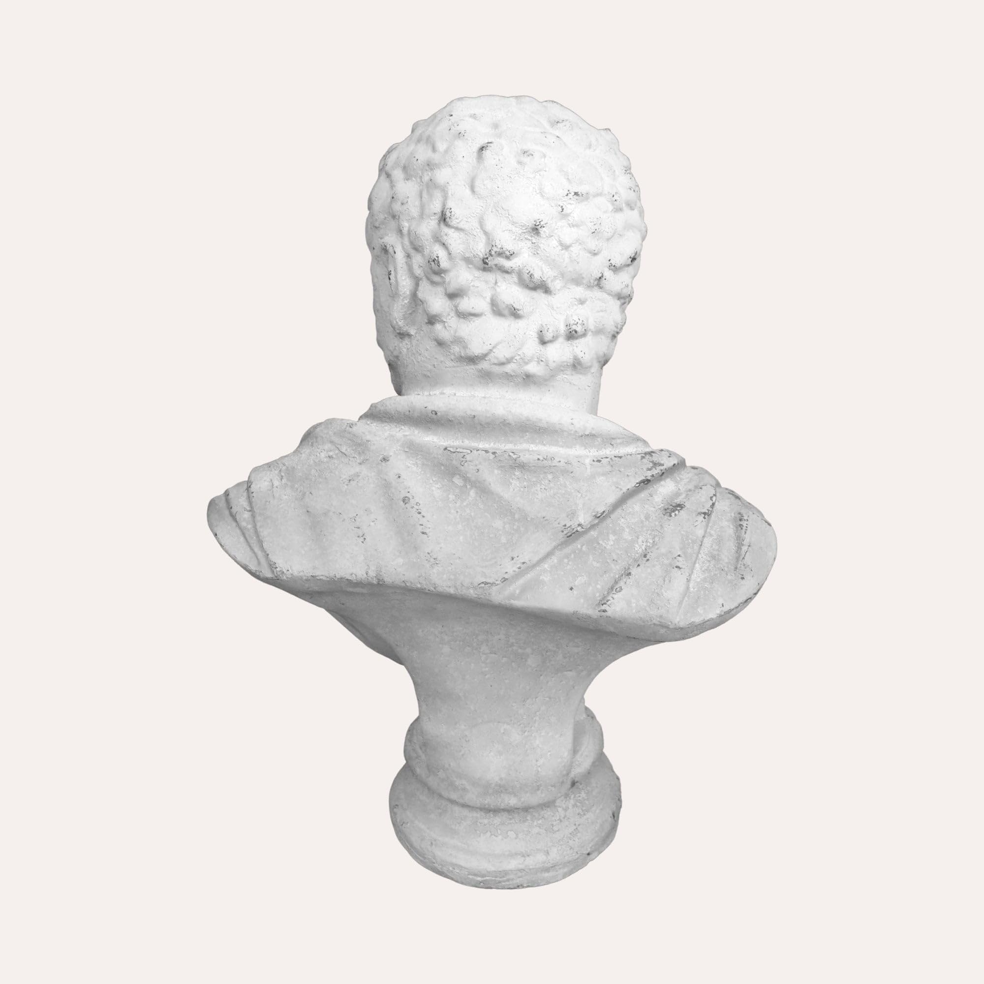 Keyhomestore - Busto decorativo romano, fabricado en resina resistente, altura 66 cm, diámetro 45 cm, ideal como adorno para muebles y estantes. Ideal para interior y exterior.