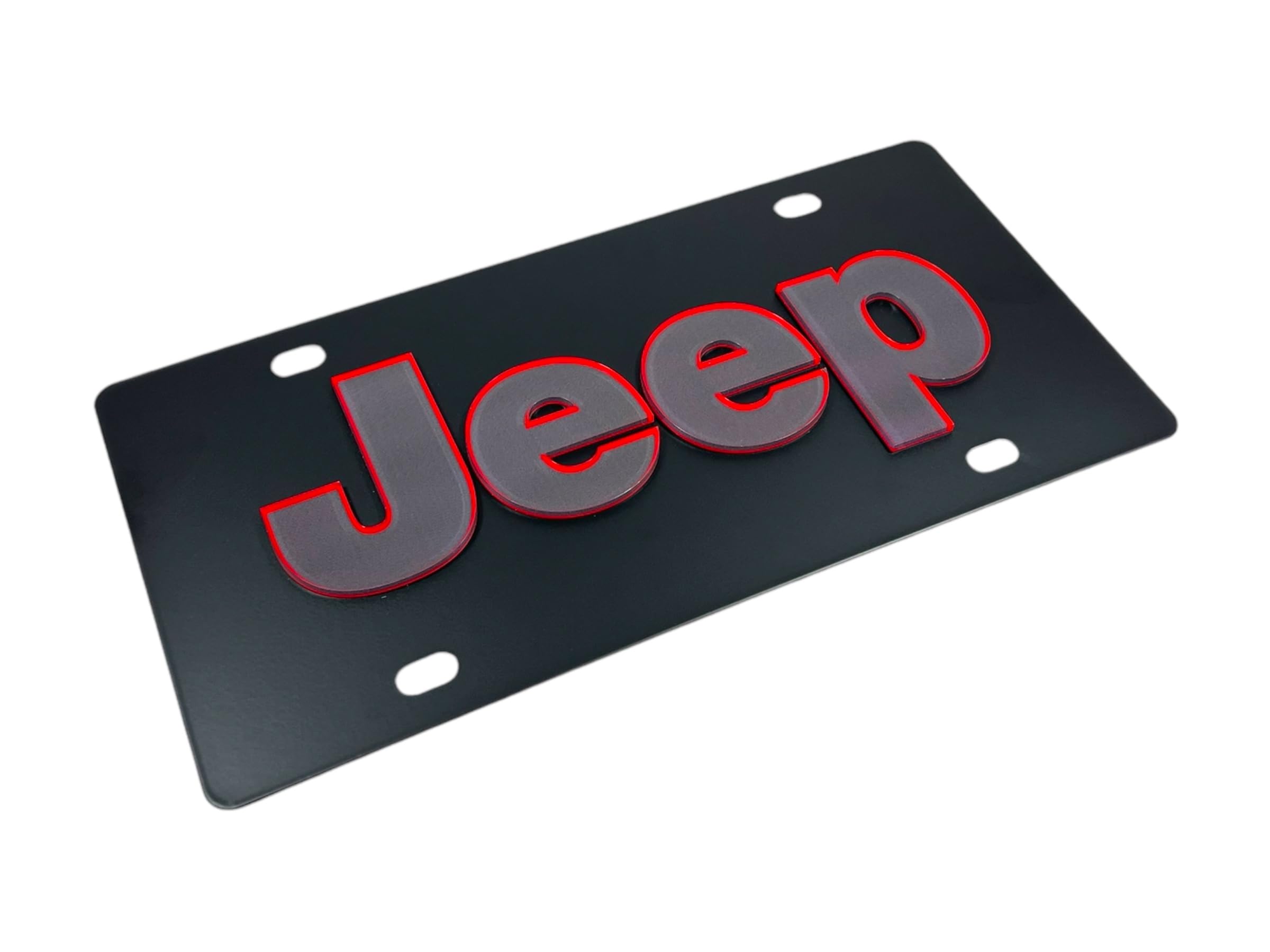 Eurosport Daytona, Inc. Carbon Steel License Plate- Jeep Word Badge