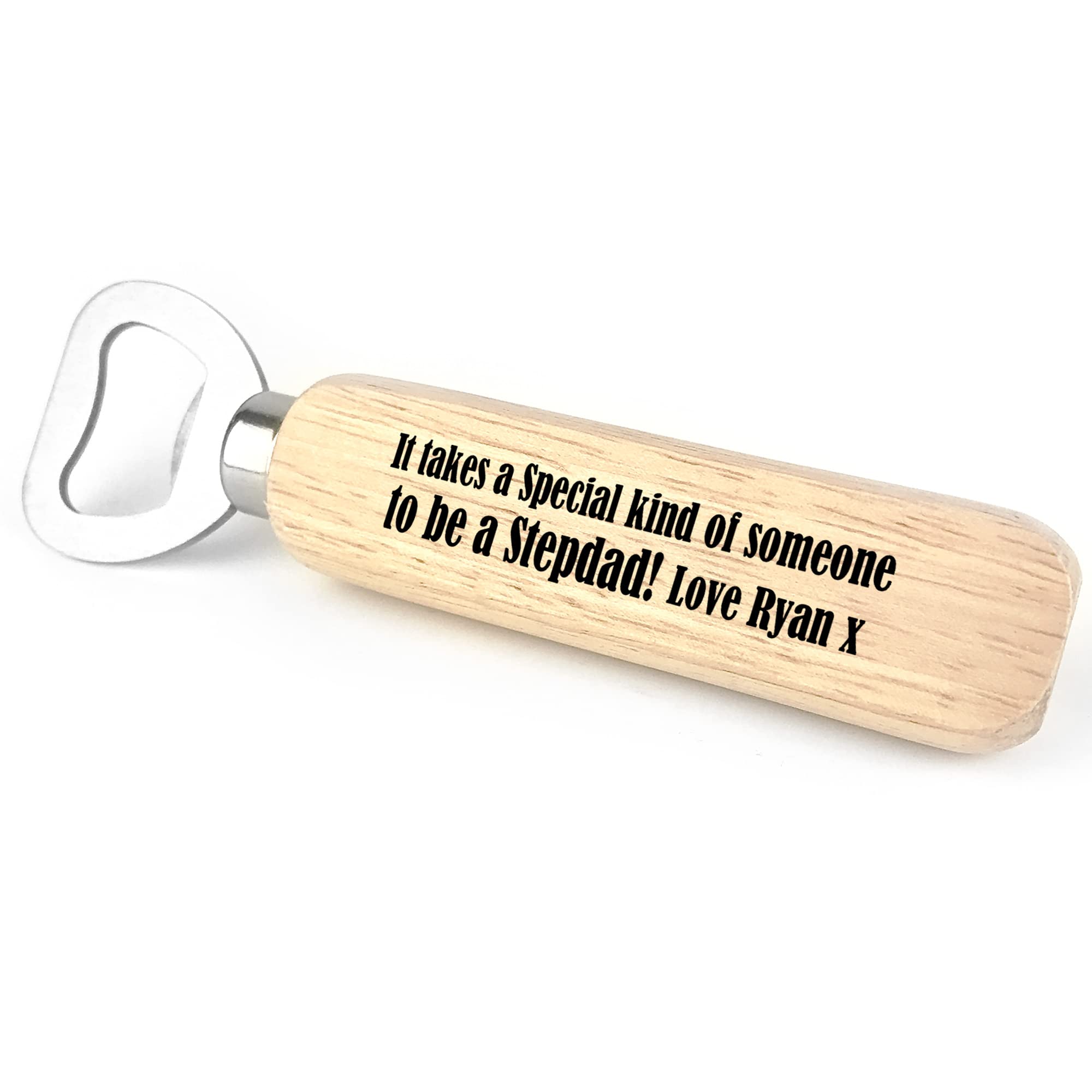 Personalised Novelty Step Dad Wood Bottle Opener Birthday Christmas for Step Dad