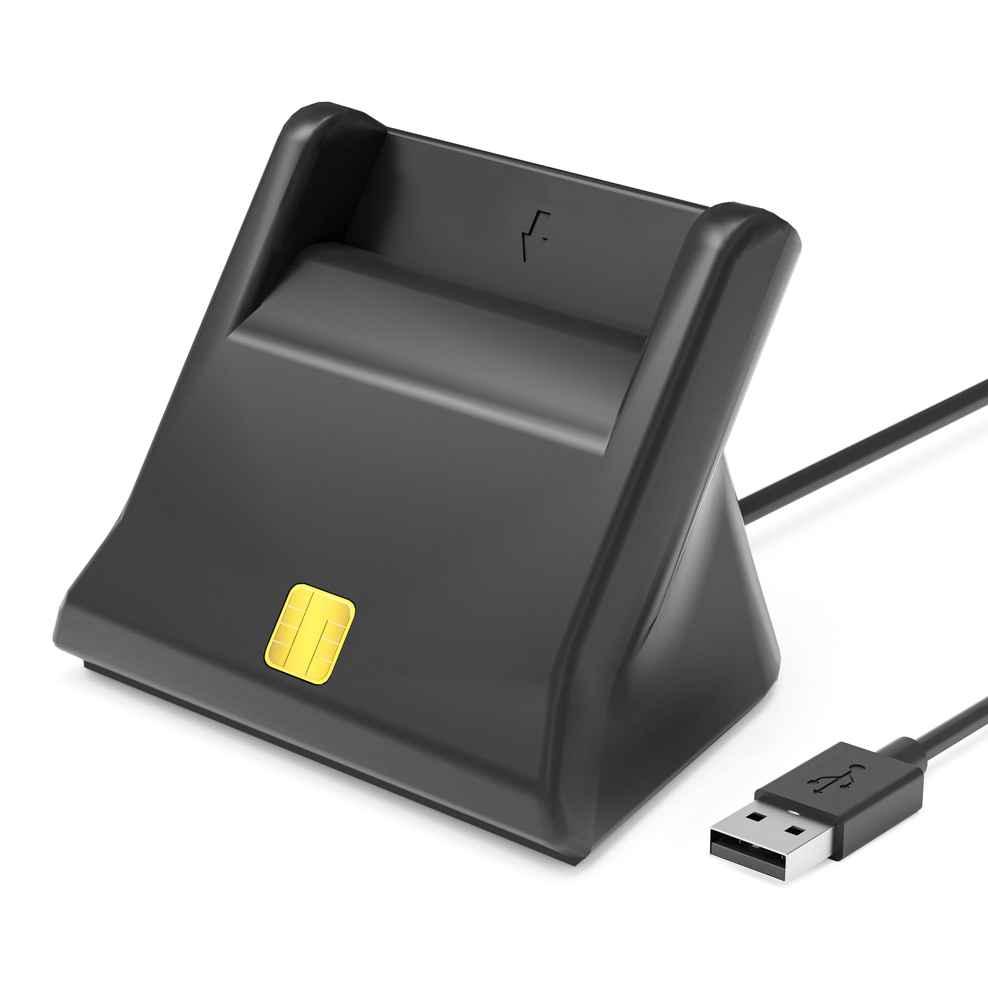 Lecteur Carte Identité Belge - ID Card Reader-Plug & Play-Conforme ISO 7816 Classe A,B,C, Câble de 50cm pour Identité Belge, Pas de Pilote nécessaire - LED de Contact