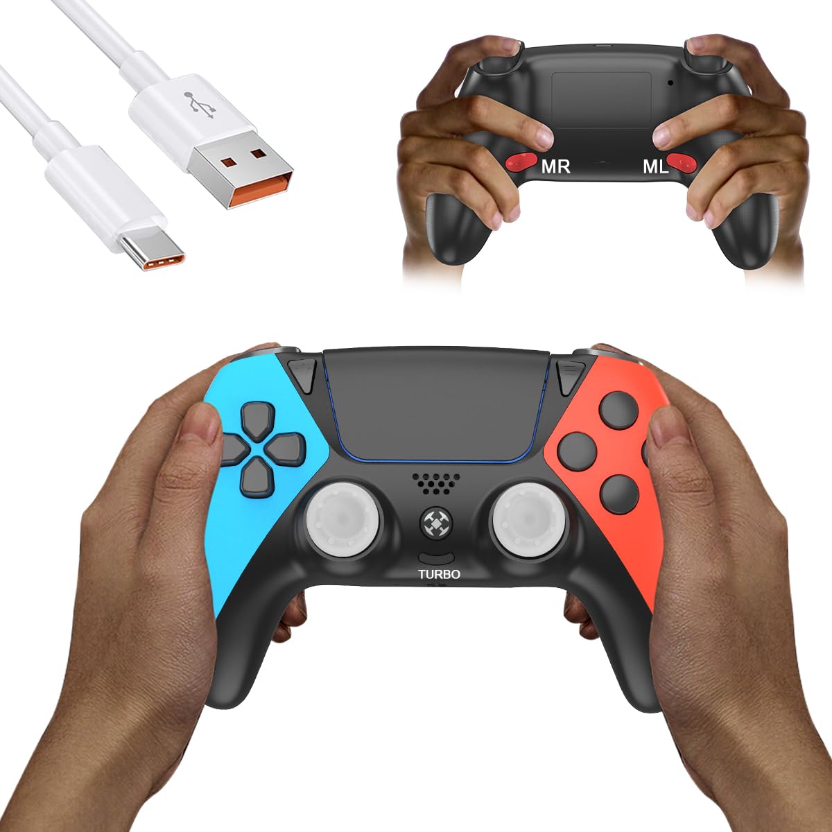 Product image of ProGamerX Upgrade for PS5 Controller,Wireless Gamepad with Back Paddles,Turbo,Vibration,No Drift