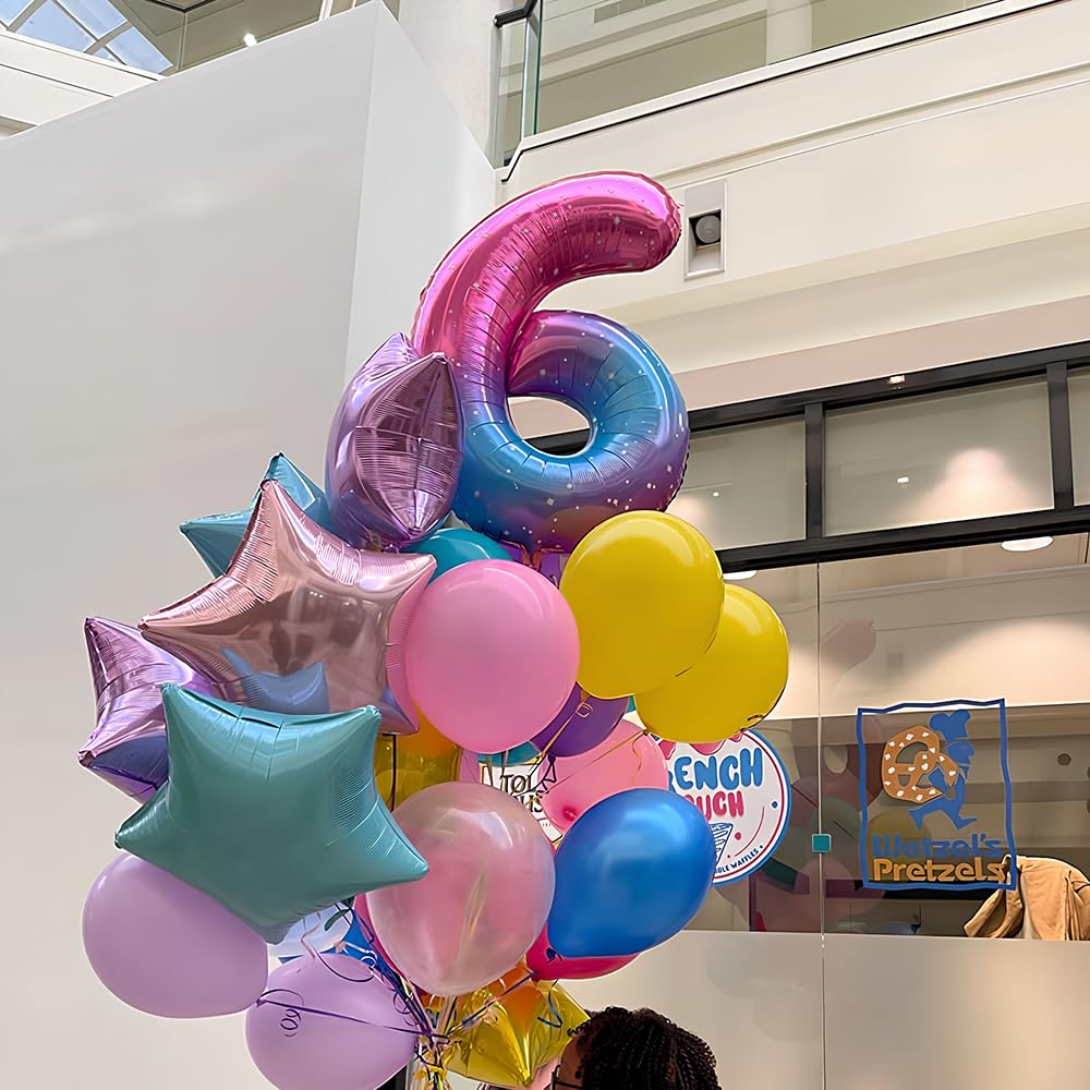 Foil Globo Número 5 Azul 40" (101cm), Inflable Helio o aire, Gigante Numeros 0-9, 10-19, 20-29, 30-100, Grande Globos Decoración para La Boda Aniversario y Cumpleaños Fiestas — view 141