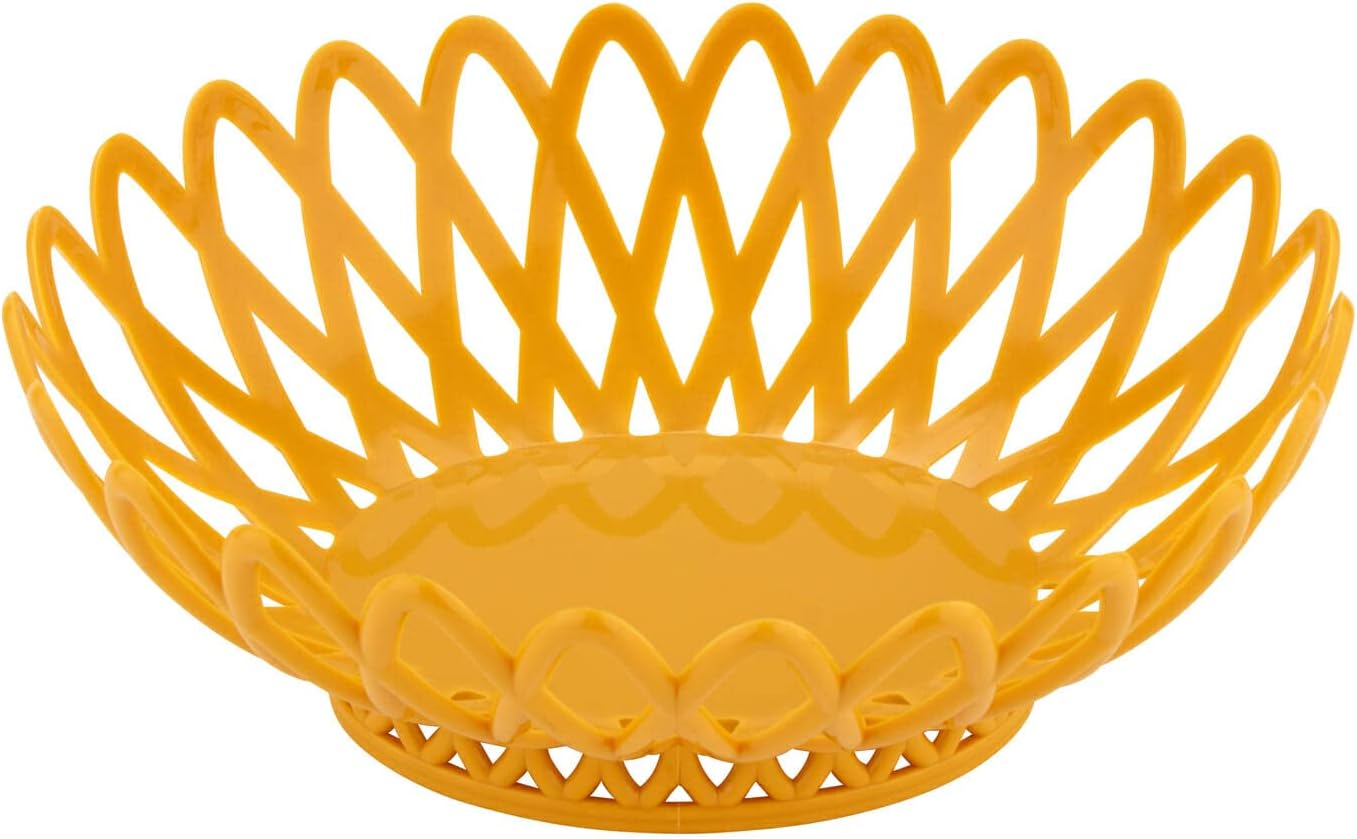 G.E.T. レストランスタイル 楕円形 サービング/パンバスケット 10インチ x 8.25インチ トロピカルイエロー (12個パ