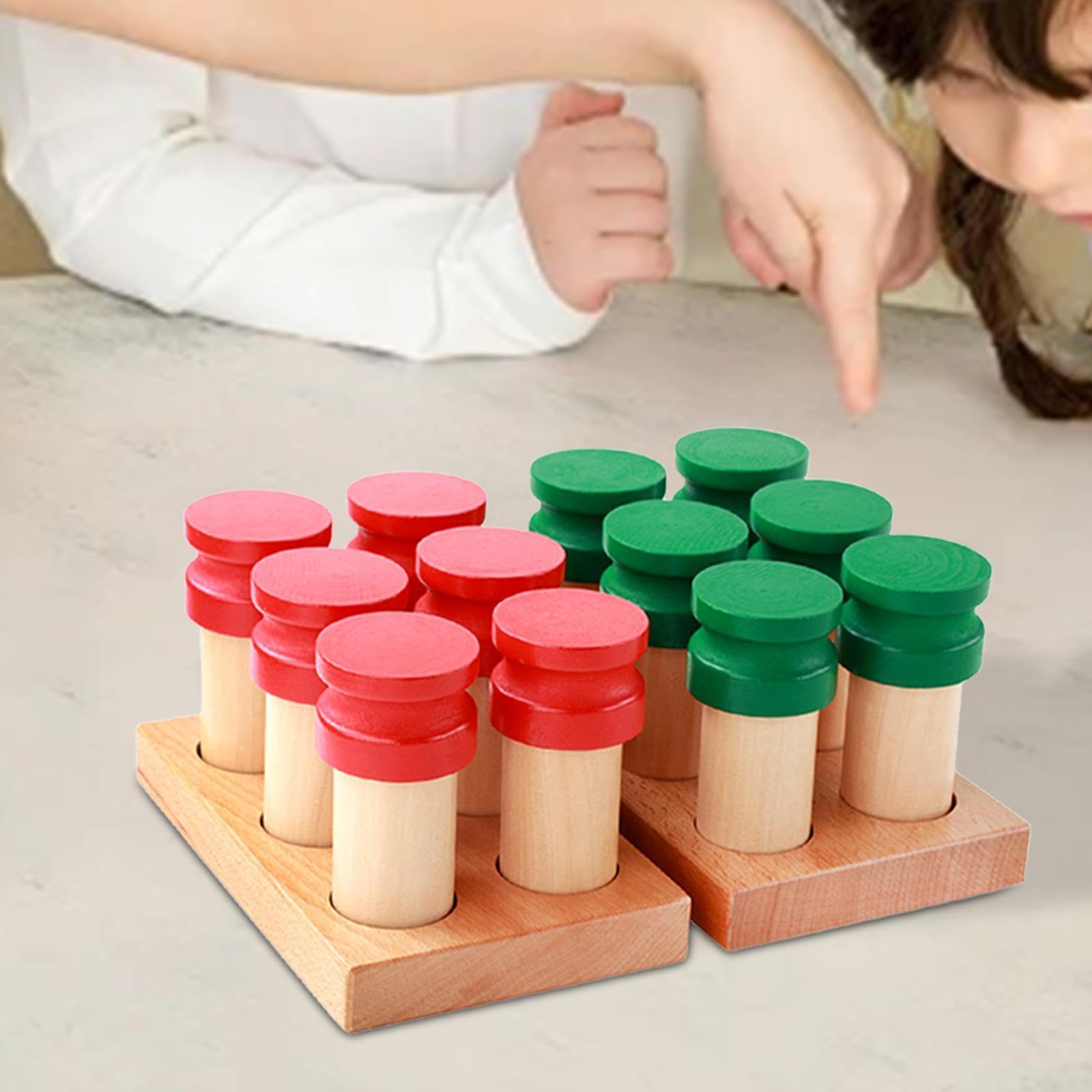 Juguete Sensorial para Niños Que Incluye Botellas Perfumadas Y Base de Madera: Material Educativo Que Fomenta El Reconocimiento de Olores Y La Concien