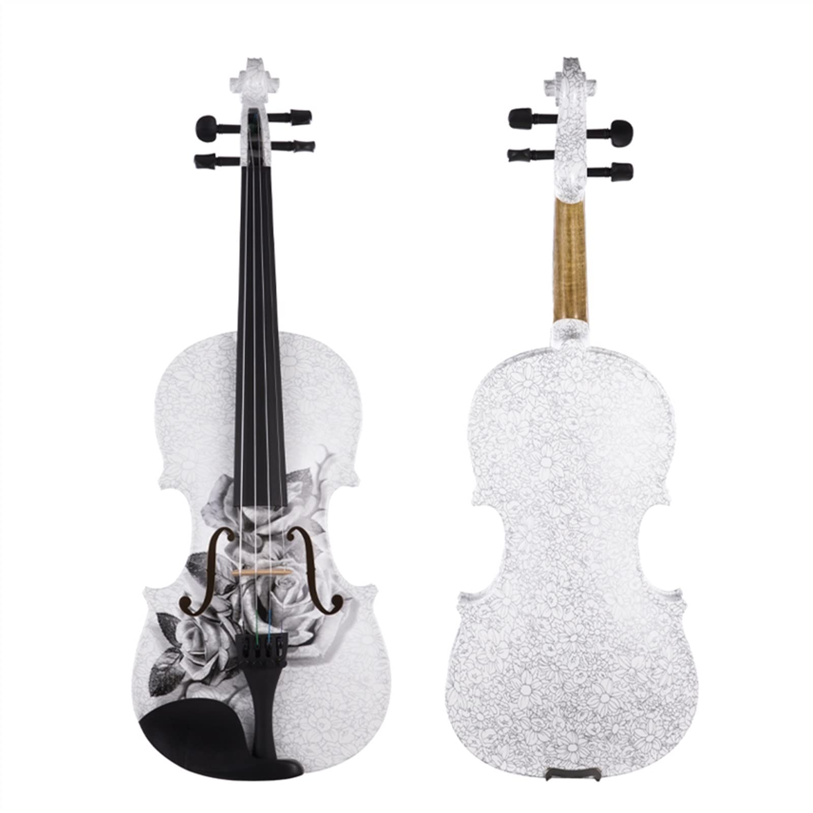 Strumento Musicale per Violino Acustico 4/4 per Arti Professionali con Arco per Custodia in Corde Raccordi in Ebano Violini per Studenti