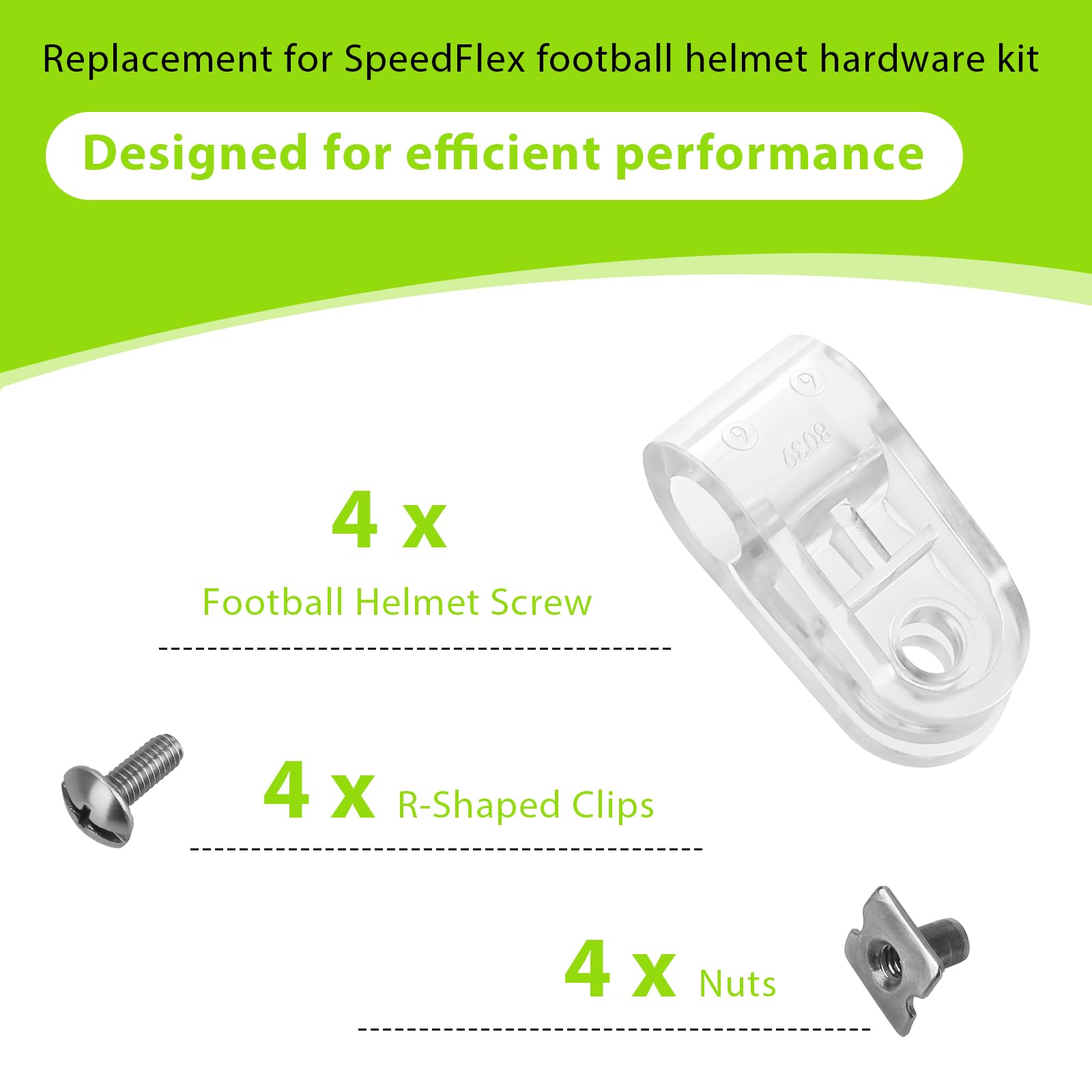 Amazon.com : ArrogantF Football Helmet Clips Screws Nuts Compatible with  Schutt F7 & Riddell Multiple Sports Helmet,Use for Repairing Baseball,  Softball Soccer and More Youth Football Helmet Facemask Hardware Kit :  Sports