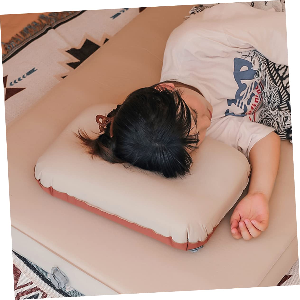 UPKOCH Cuscino Gonfiabile Ergonomico Per Campeggio Cuscino Da Viaggio Valvola Aerazione Facile Da Usare Supporto Delicato Per Testa e