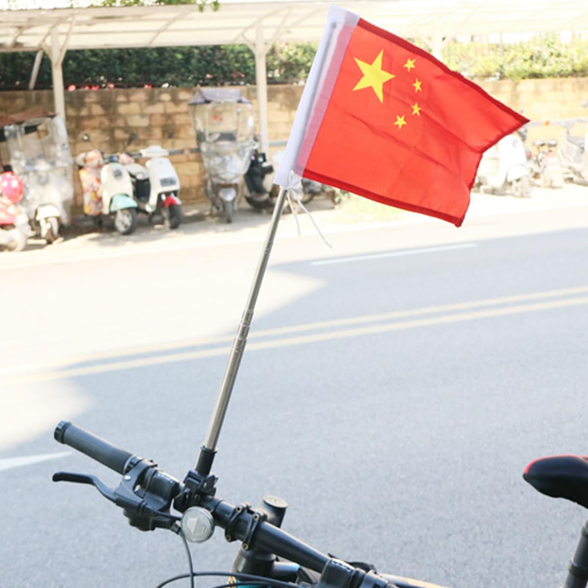 Mât de Drapeau de Moto, Support d'affichage de mât de Drapeau extérieur, 2 pièces Support de mât de Drapeau télescopique pour mât de Drapeau de Voiture, Support de Porte-Bagages arrière