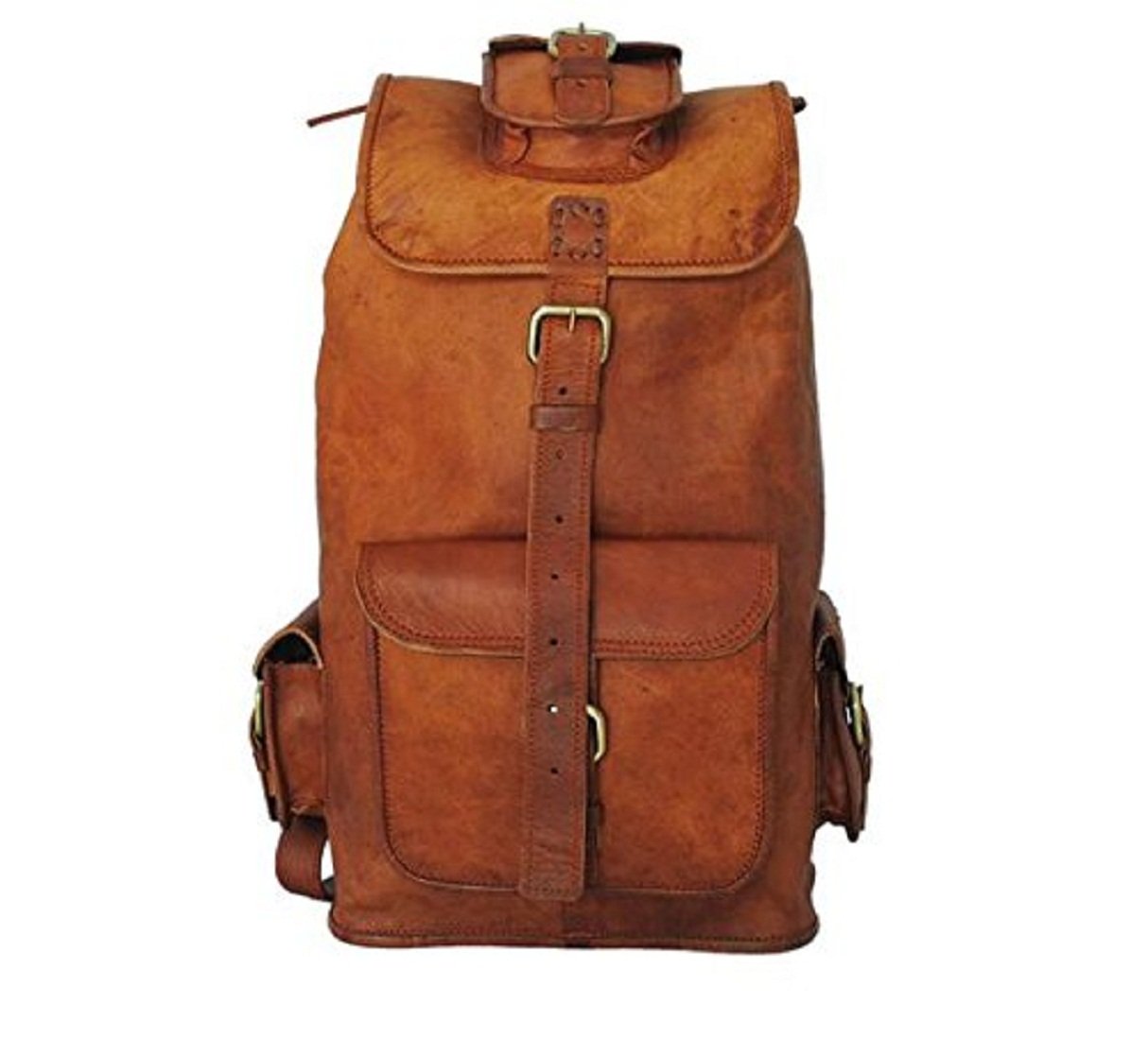 Znt Bags, Pure Vintage Handmade Leather Backpack School Travel Bag Brown (Genuine Brown) (B079MGV74K) Amazon Price History, Amazon Price Tracker
