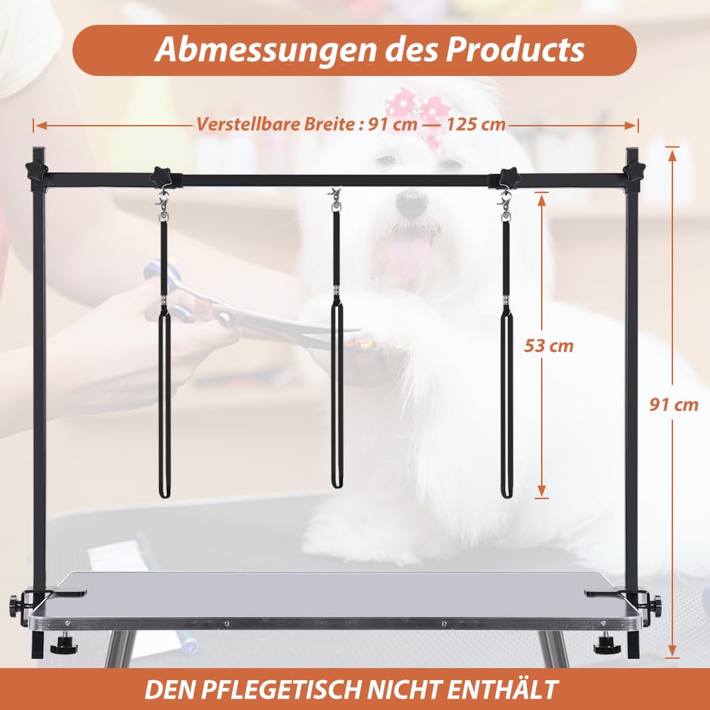 SMONTER Brazo para el cuidado de perros con abrazadera, brazo ajustable para el cuidado de perros con correa, artículo de cuidado ajustable en altura y anchura para perros y gatos