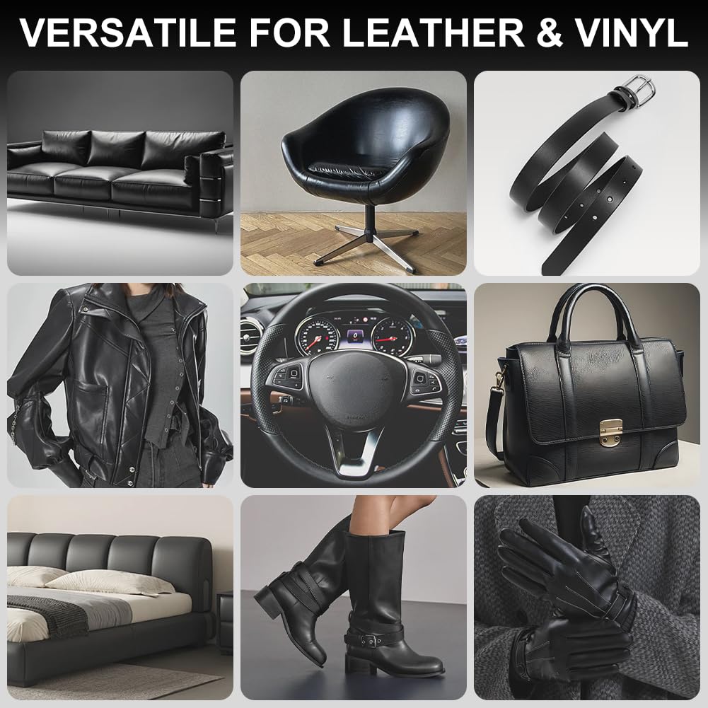 Flintronic Universale Kit Di Riparazione Per Pelle, Cura Della Pelle, Ripristina Pelle Graffiata E Sbiadita, Formula Sicura, Divani, Mobili, Sedili Auto, Scarpe, Giacca|, Sedie-Nero*300ml