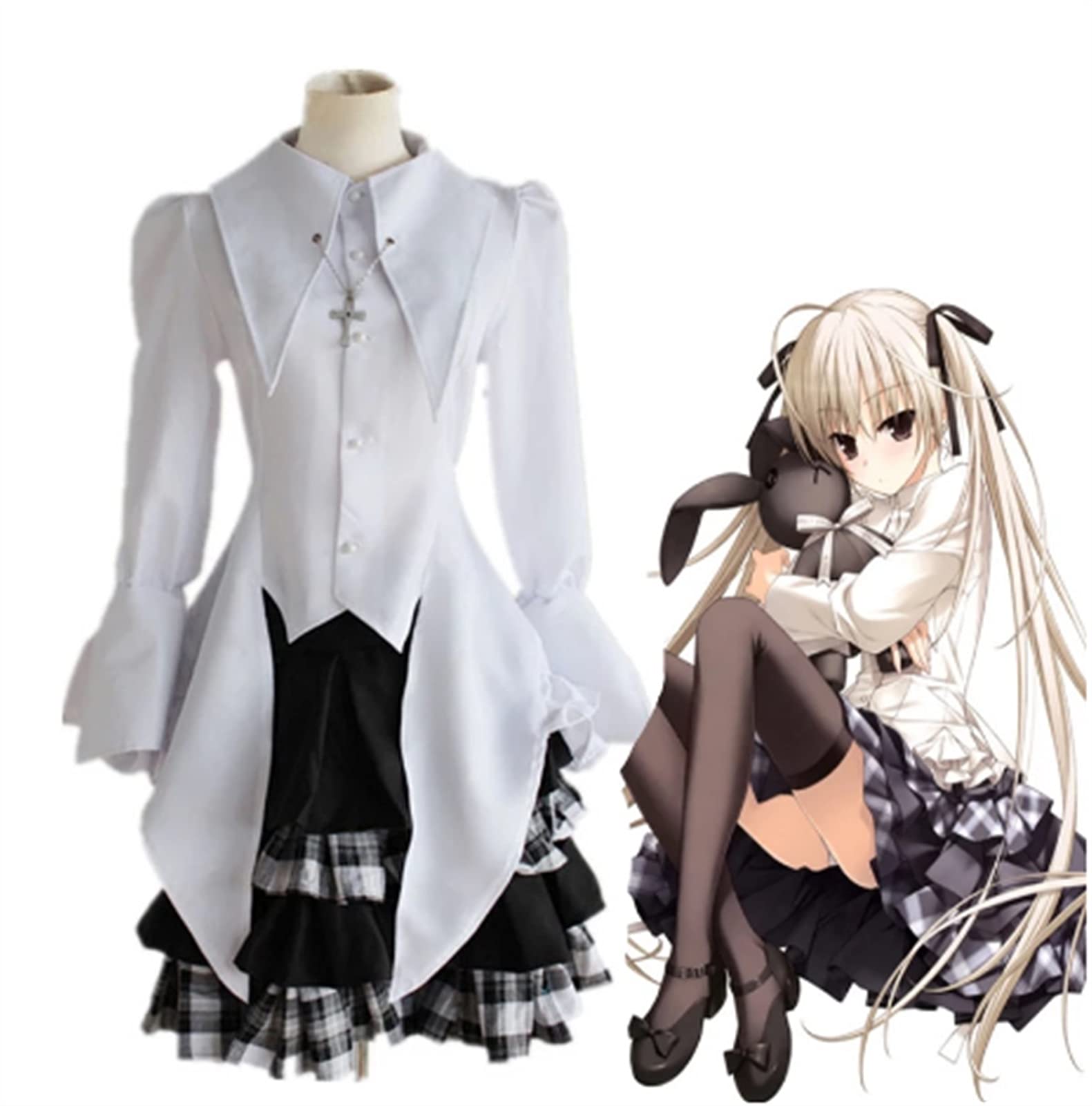 Youyaa Cosplay Costume Anime Yosuga No Sora Cosplay Costumes Sora Kasugano Cosplay Costume Halloween Women Girls Game Where We are Least Alone Costume (Color : Natural, Size : Medium)